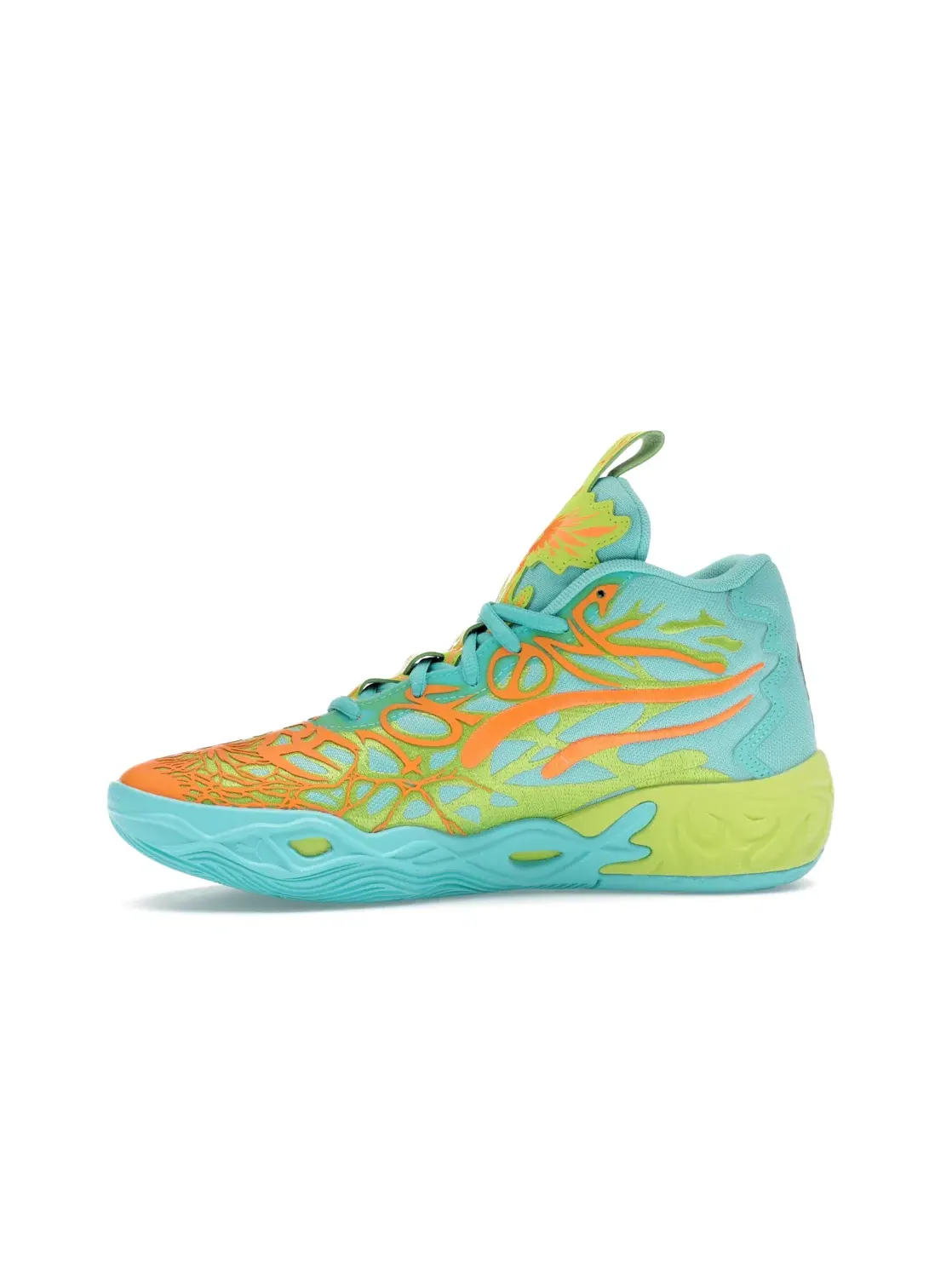 Детские кроссовки для мальчиков с принтом Puma LaMelo Ball MB.04 Scooby-Doo (GS), Aquatic/Lime Smash/Heat Fire