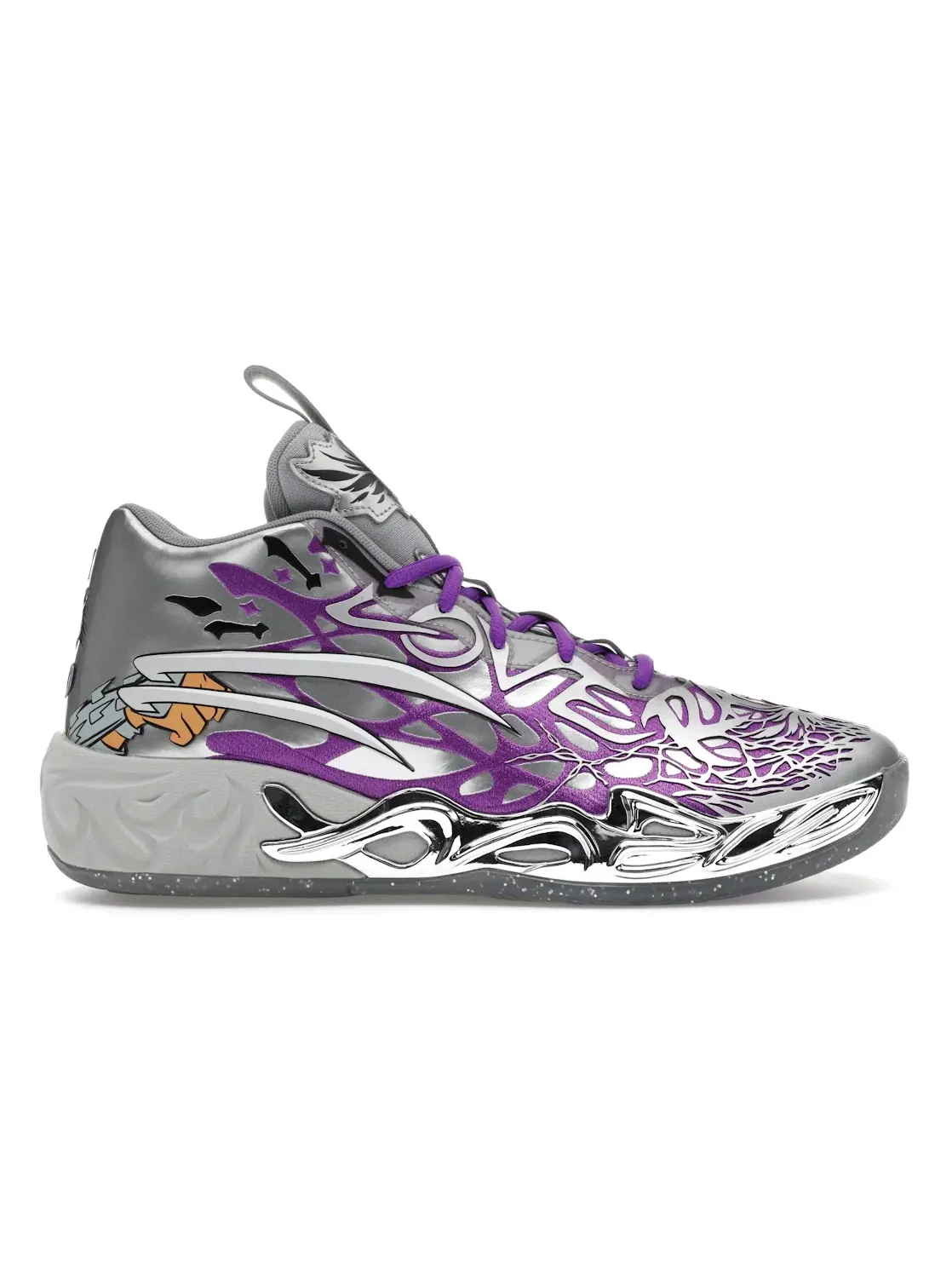 Мужские кроссовки для баскетбола Puma LaMelo Ball MB.04 — изображение 1 из 4, серебристый/фиолетовый