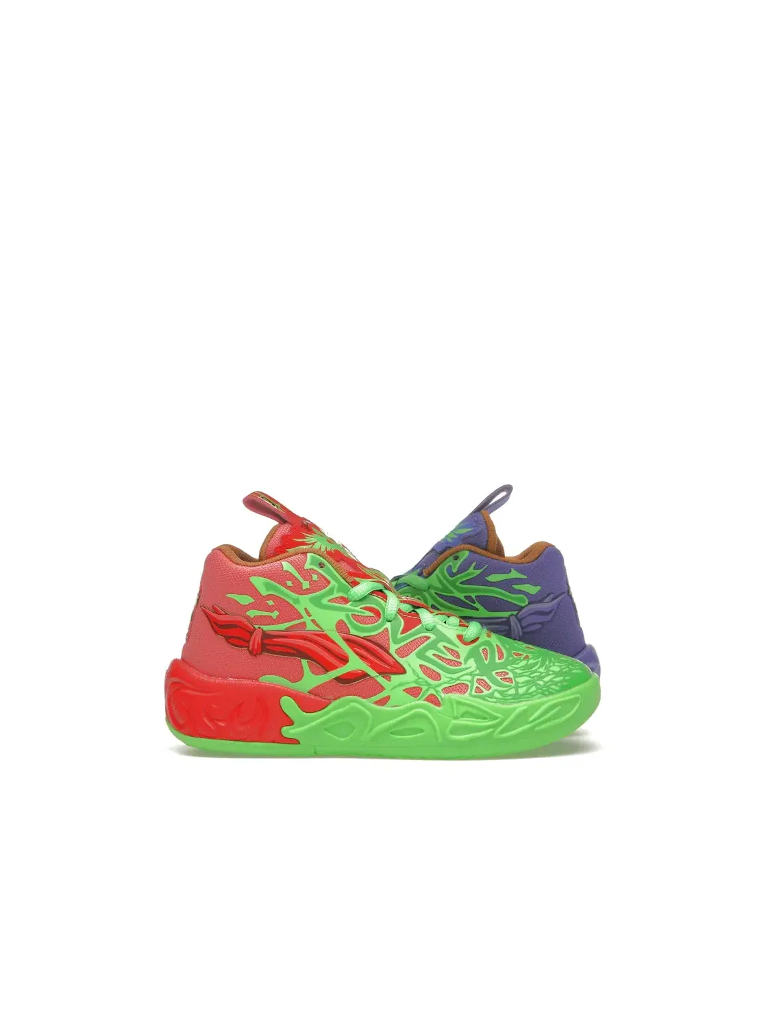 Детские кроссовки для мальчиков с принтом Puma LaMelo Ball MB.04 — изображение 1 из 4, зеленый/красный/темный