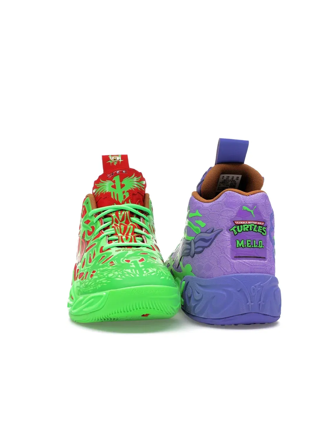 Мужские кроссовки асимметричные Puma LaMelo Ball MB.04 Teenage Mutant Ninja Turtles Raphael & Donatello — изображение 2 из 4
