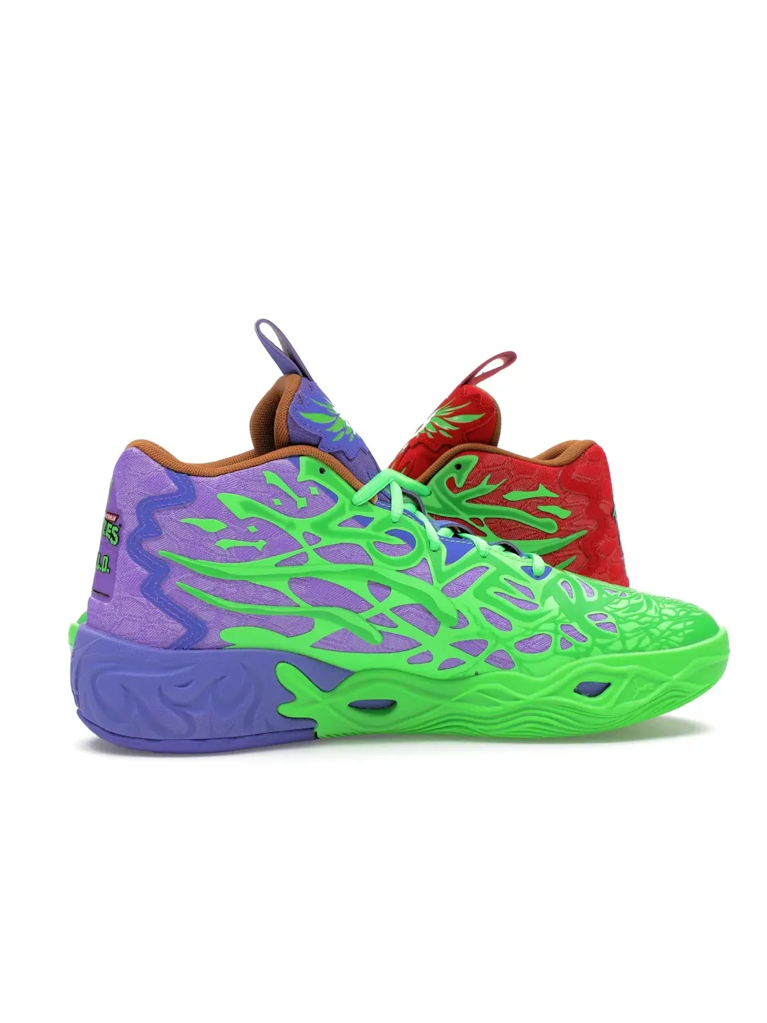 Мужские кроссовки асимметричные Puma LaMelo Ball MB.04 Teenage Mutant Ninja Turtles Raphael & Donatello — изображение 3 из 4