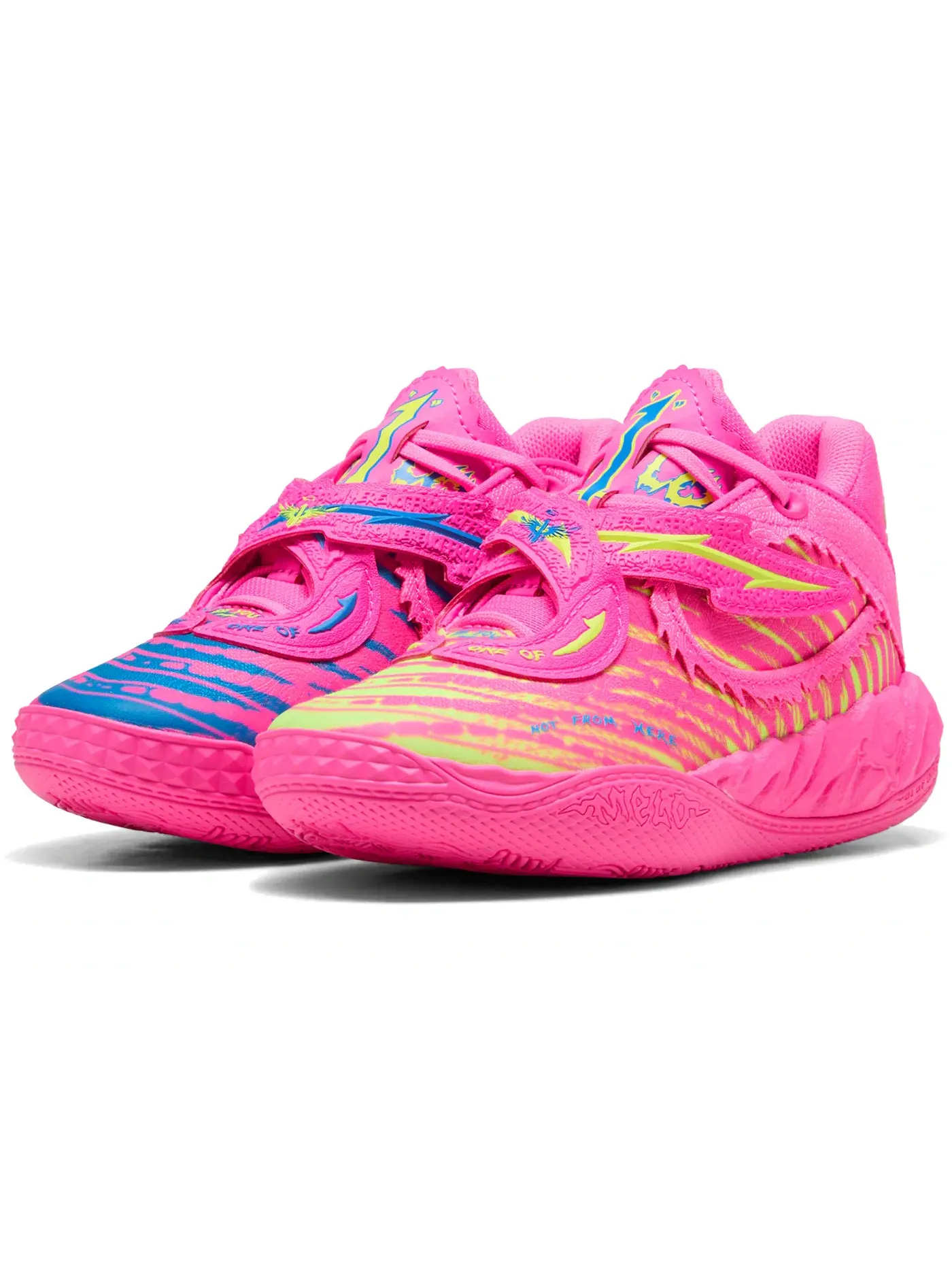 Детские кроссовки для мальчиков с высоким берцем Puma LaMelo Ball MB.05 — изображение 1 из 1, розовый/синий/желтый