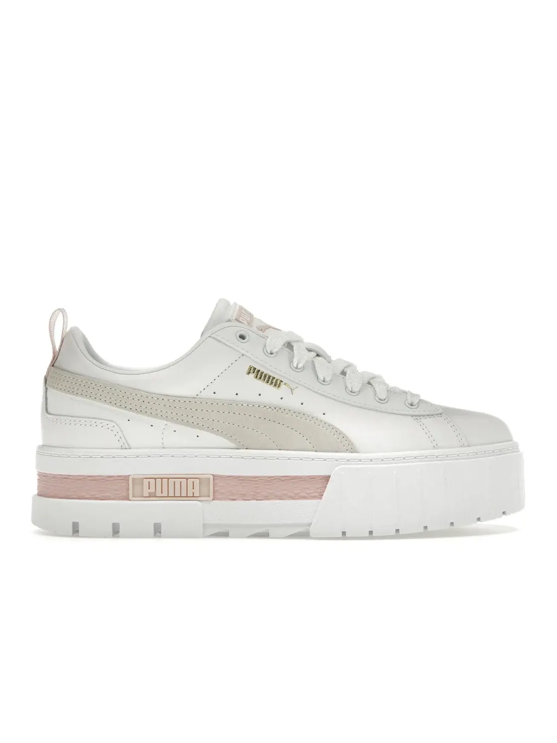 Женские кроссовки Lifestyle Puma Mayze Leather Puma — изображение 1 из 4, белый