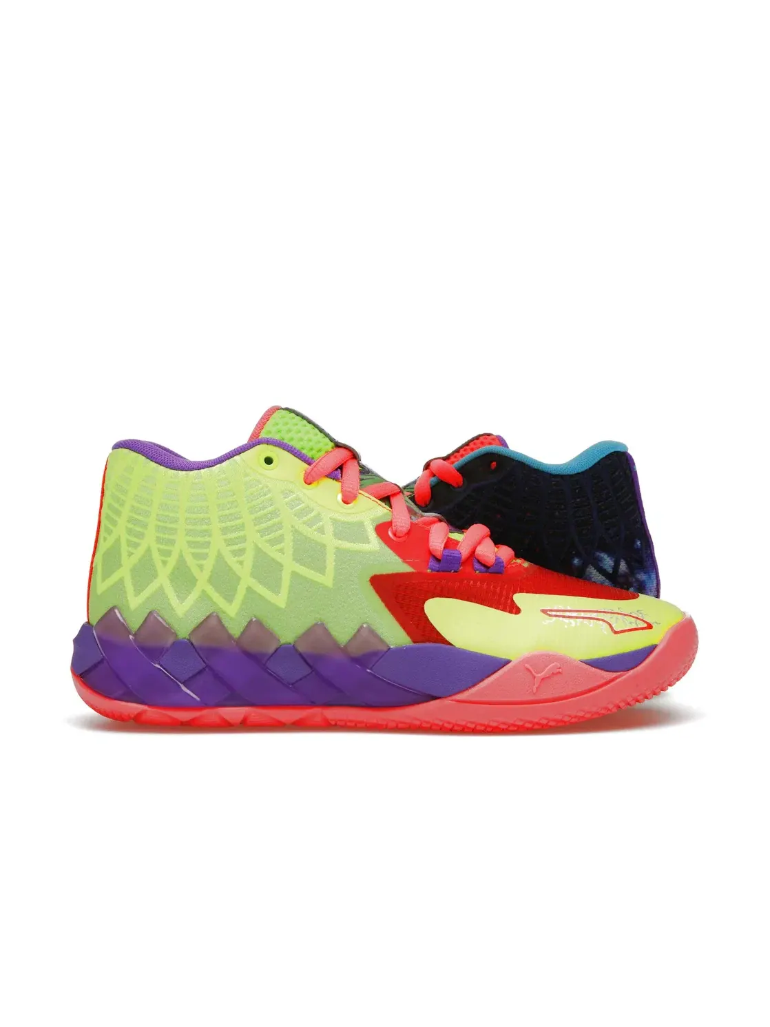 Детские кроссовки для баскетбола с пеной NITRO Puma LaMelo Ball MB.01 — изображение 1 из 4, зеленый/красный