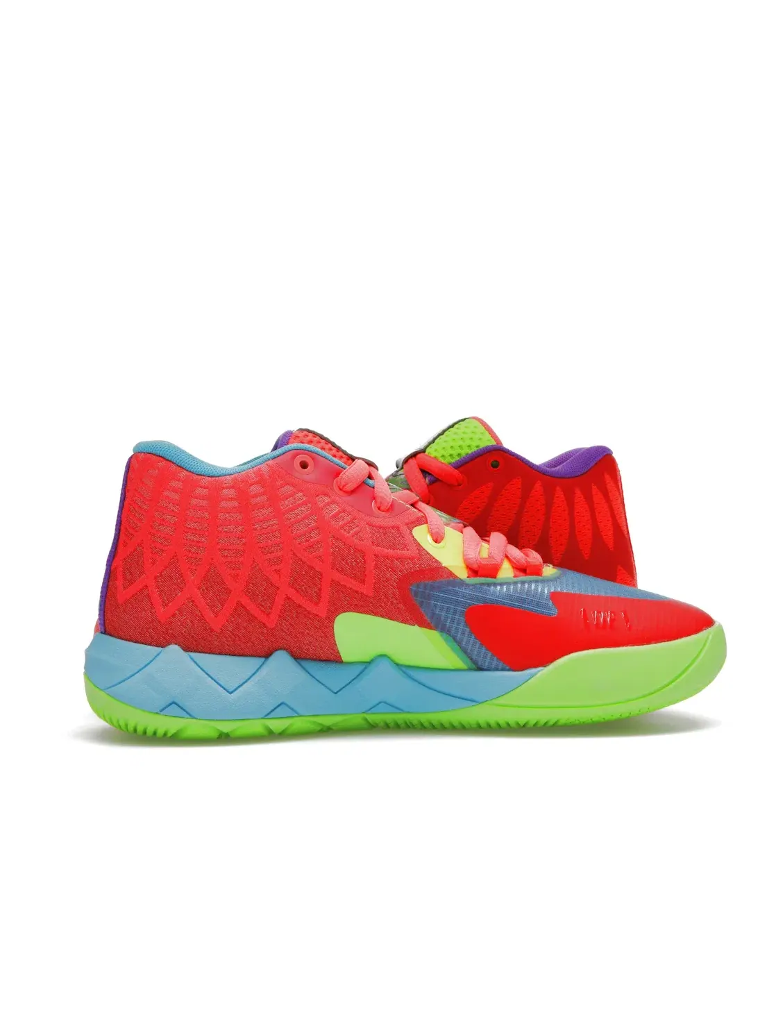 Детские кроссовки для баскетбола с пеной NITRO Puma LaMelo Ball MB.01 — изображение 3 из 4, зеленый/красный