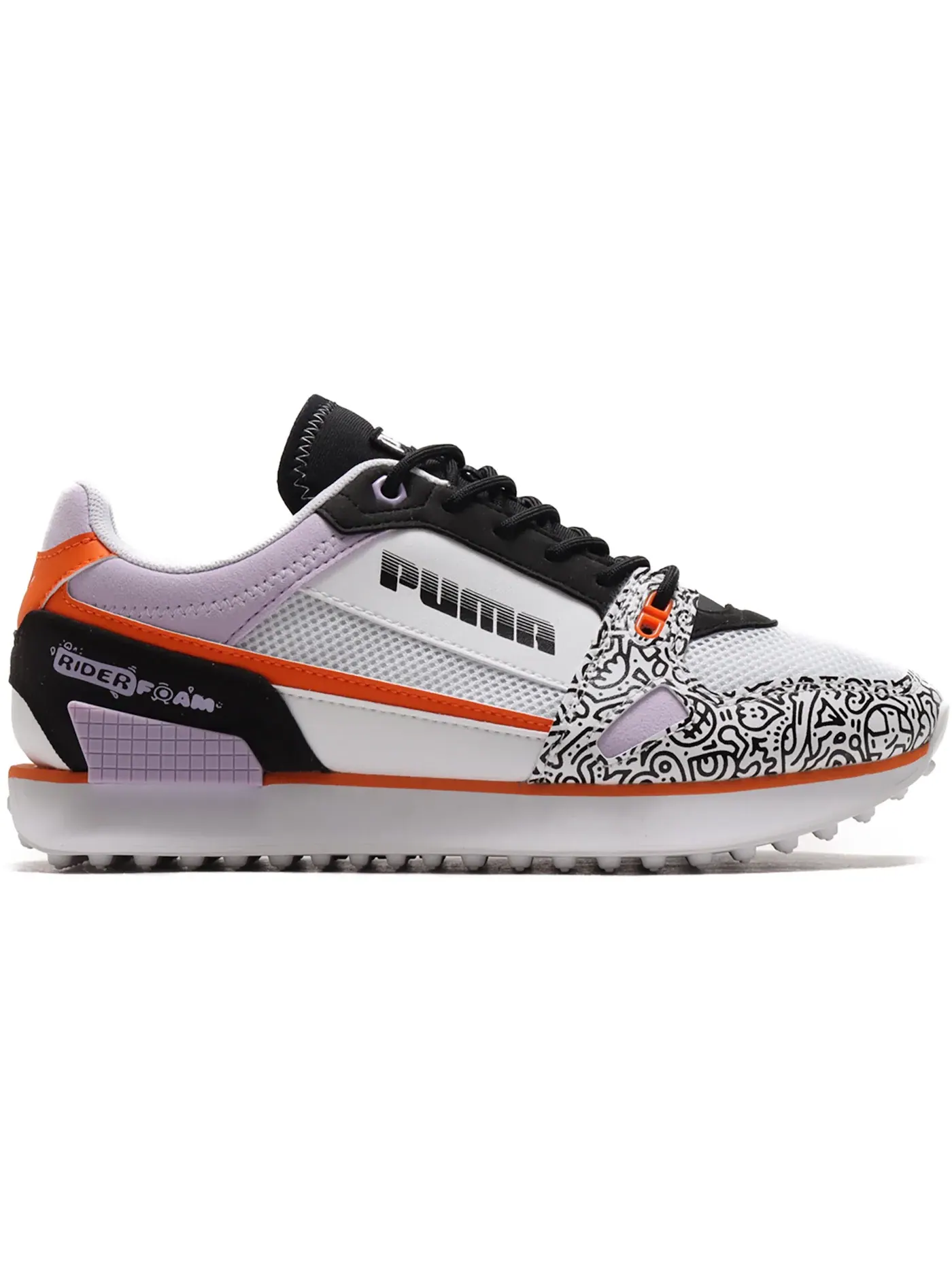 Женские кроссовки Lifestyle Puma Mile Rider Mr. Doodle Puma White / Puma Black — изображение 1 из 1