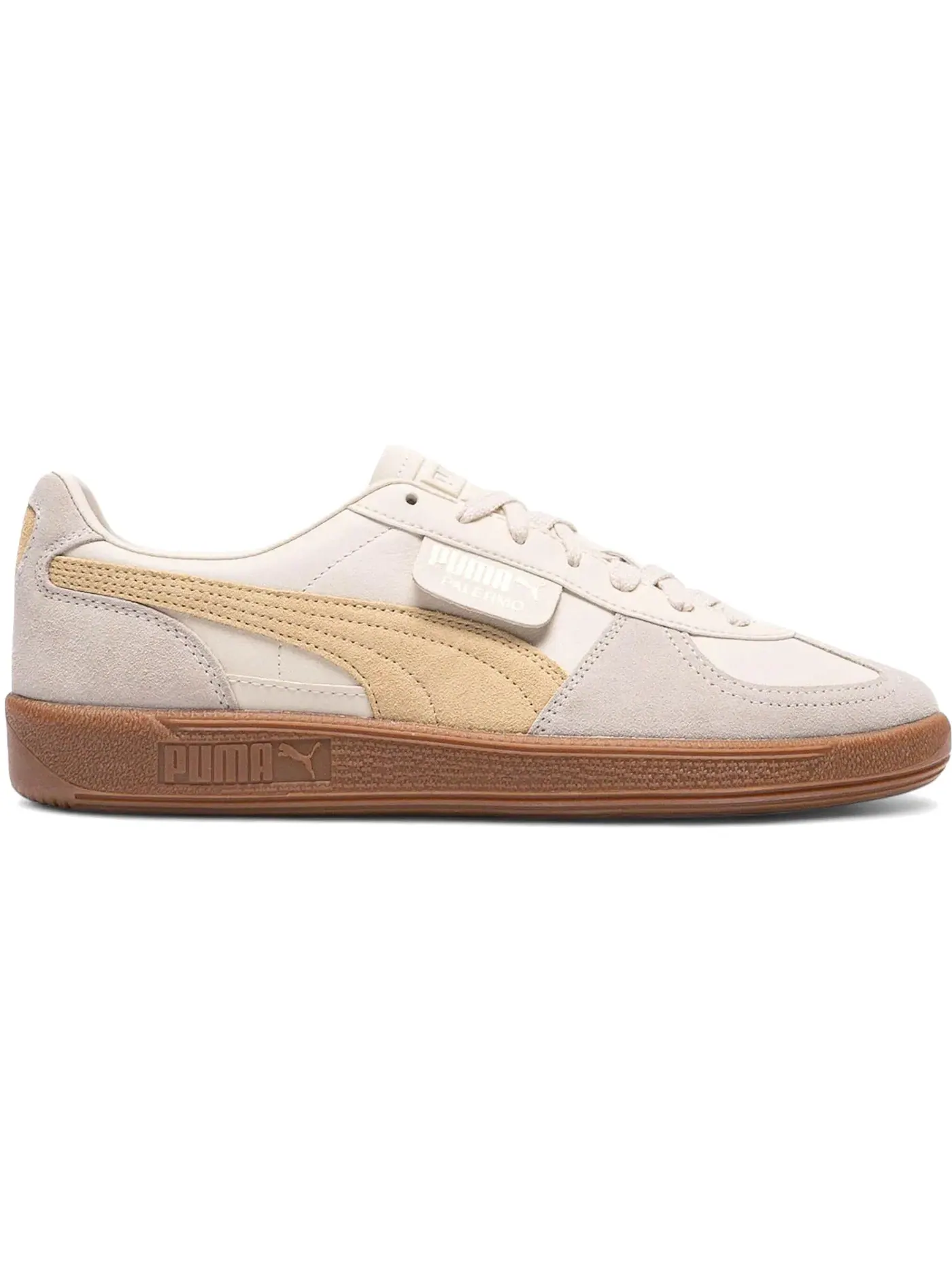 Мужские кроссовки кожаные Puma Palermo Leather, Alpine Snow/Desert Dust/Gum — изображение 1 из 1