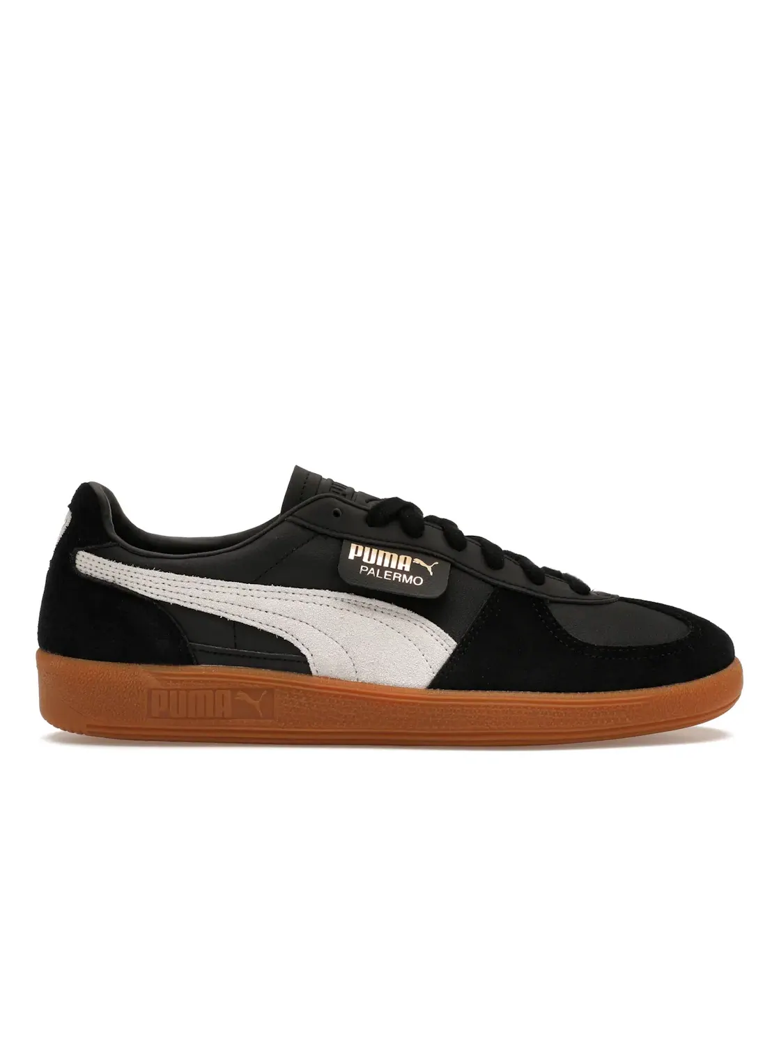 Мужские кроссовки кожаные Puma Palermo Leather Puma — изображение 1 из 4, черный/серый