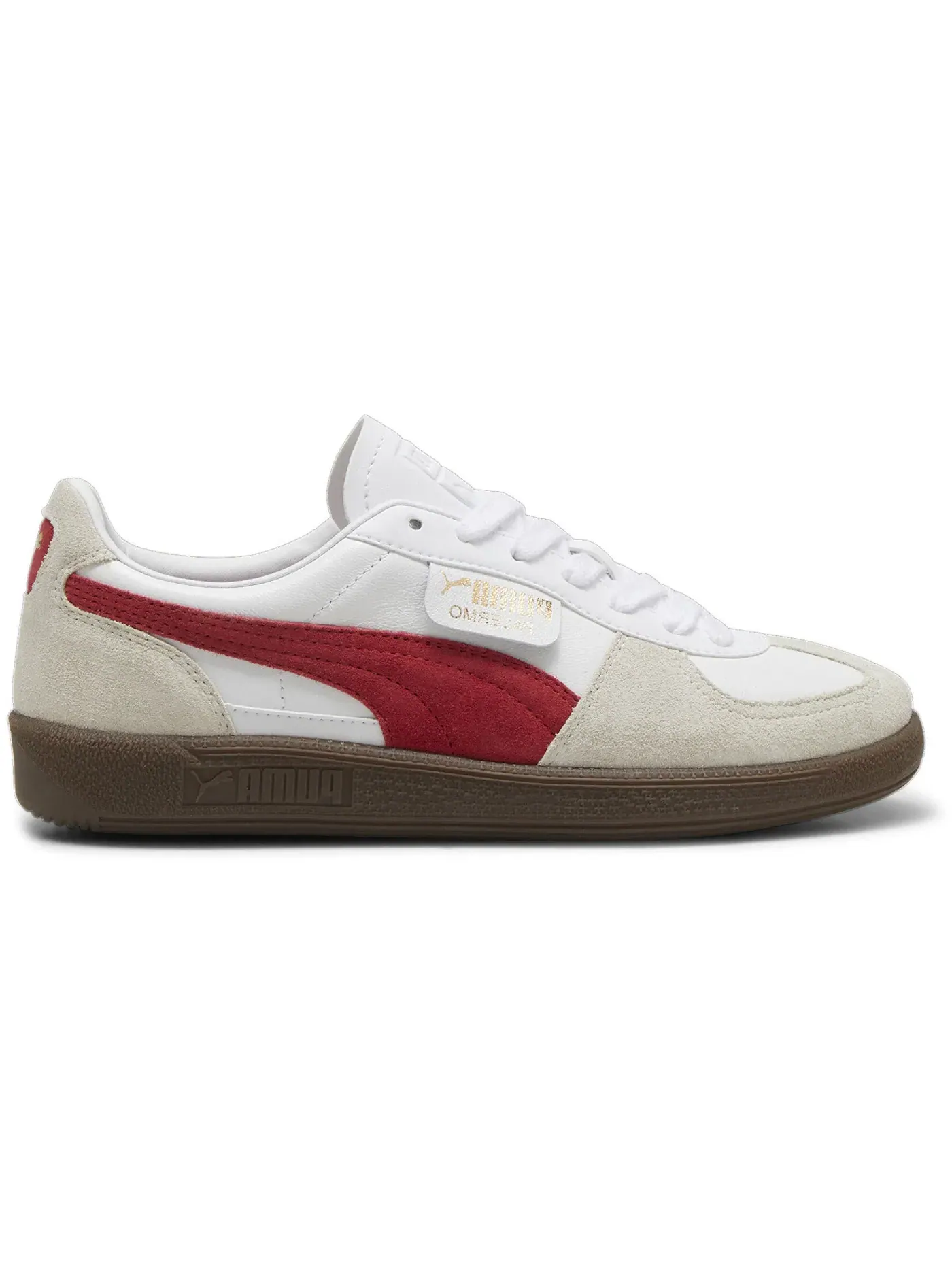 Мужские кроссовки кожаные Puma Palermo Leather Puma Puma White Vapor Gray Club Red — изображение 1 из 1