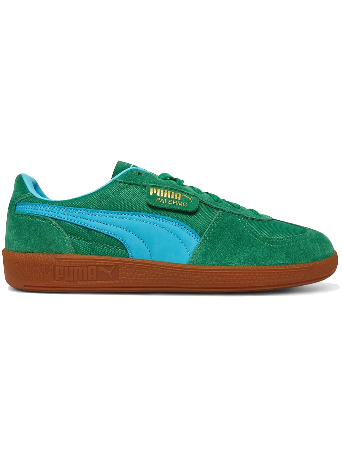 Мужские кроссовки для повседневной носки Puma Palermo Vintage Update Puma — изображение 1 из 1, зеленый яркий голубой