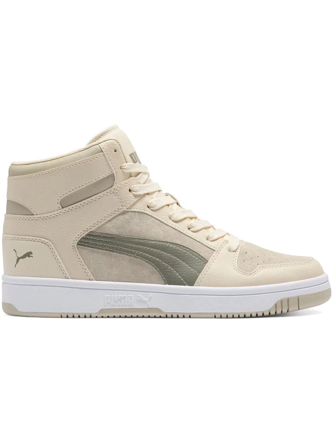 Мужские кроссовки на каждый день Puma Rebound Layup Washed Suede, Alpine Snow/Velvet Moss — изображение 1 из 1