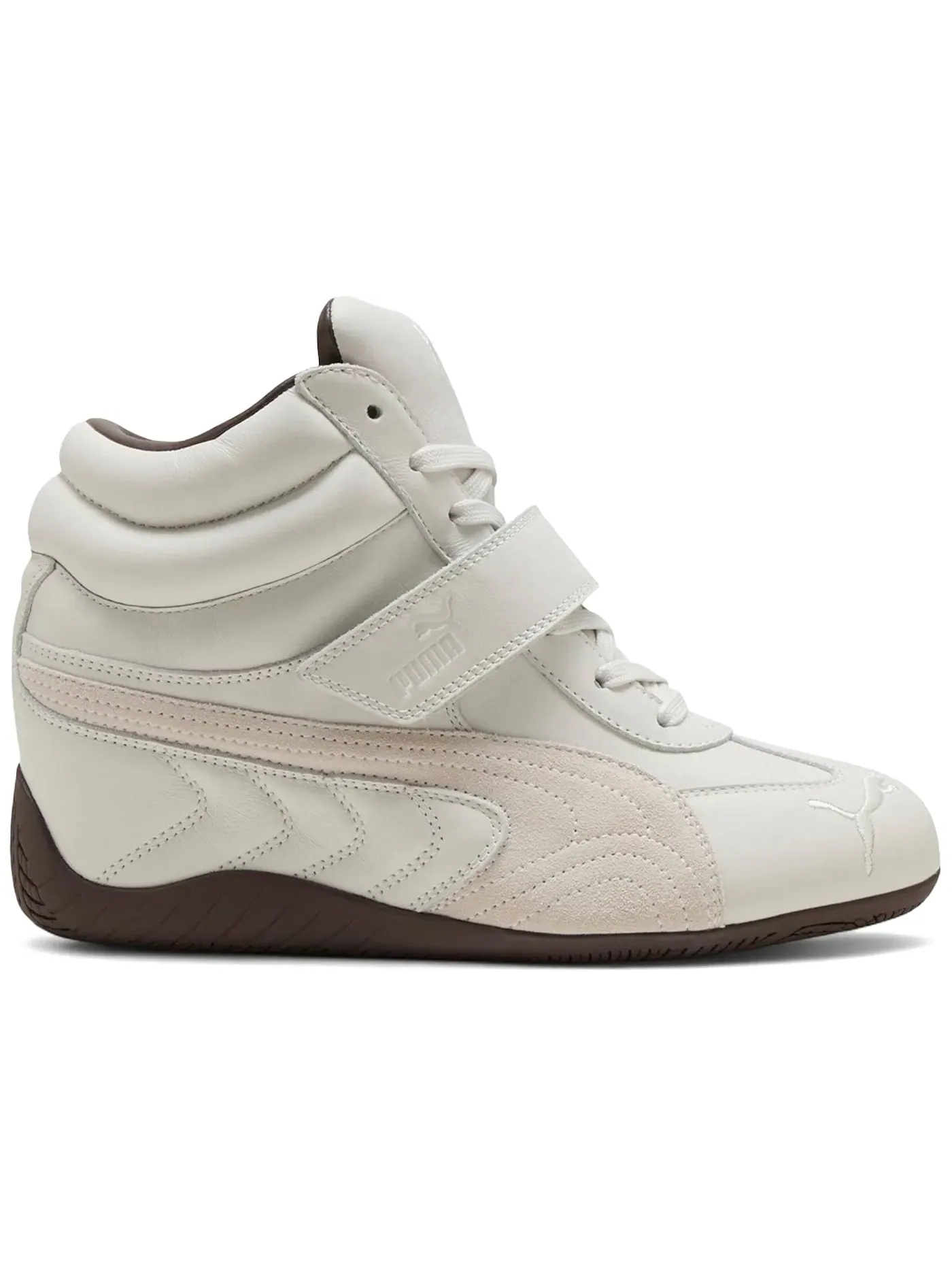 Женские кроссовки Lifestyle с клиновидной подошвой Puma Speedcat Wedge — изображение 1 из 1, белый/коричневый