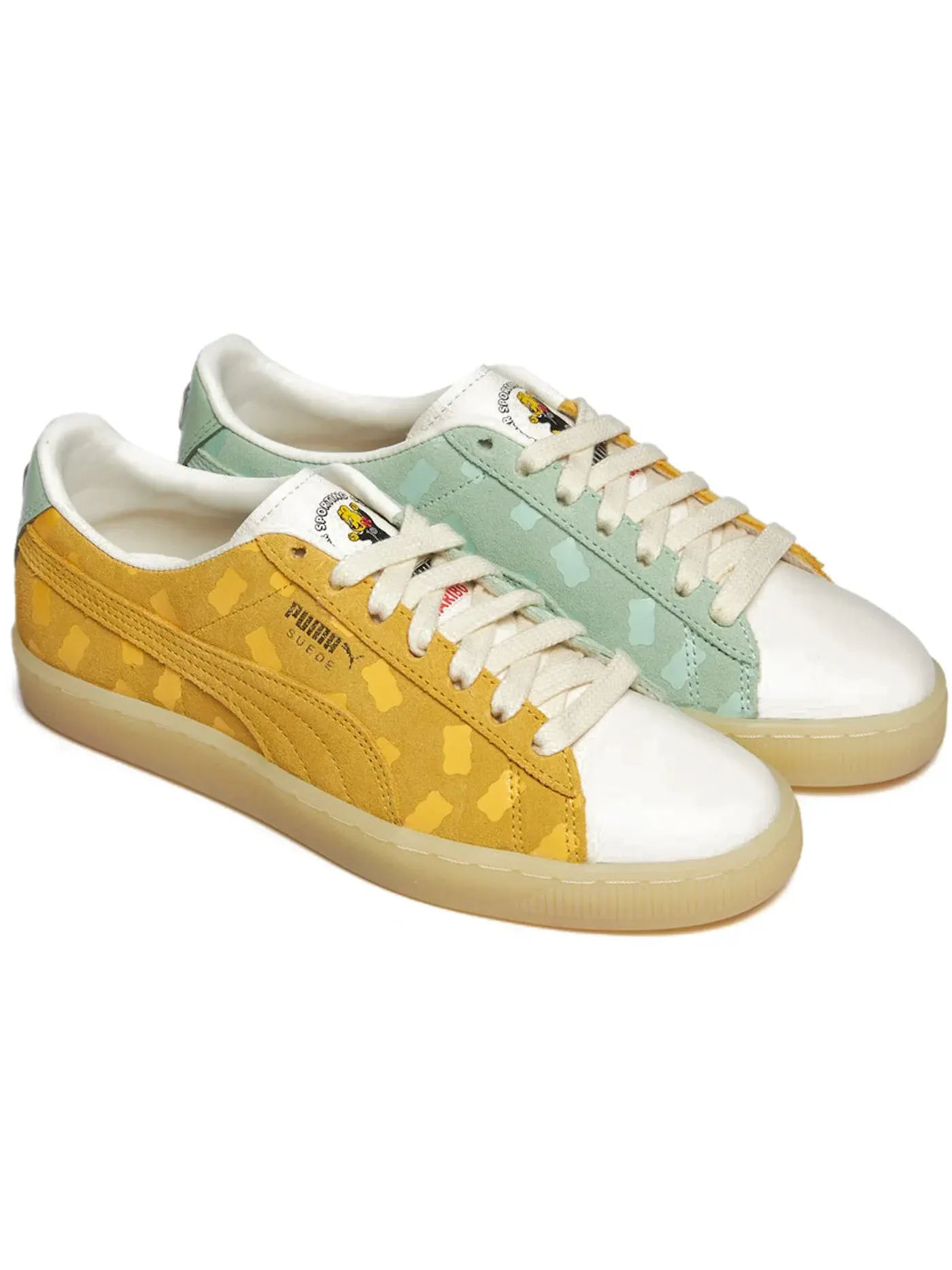 Женские кроссовки для повседневной носки Puma Suede Mix Puma — изображение 1 из 1, желтый//белый