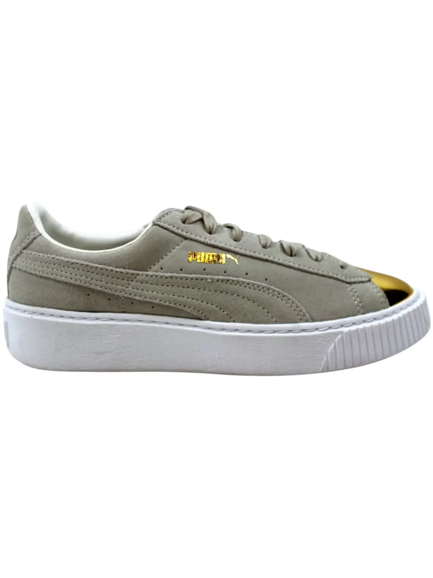 Женские кроссовки на платформе Puma Suede Platform Gold Puma — изображение 1 из 1, золотистый/белый белый