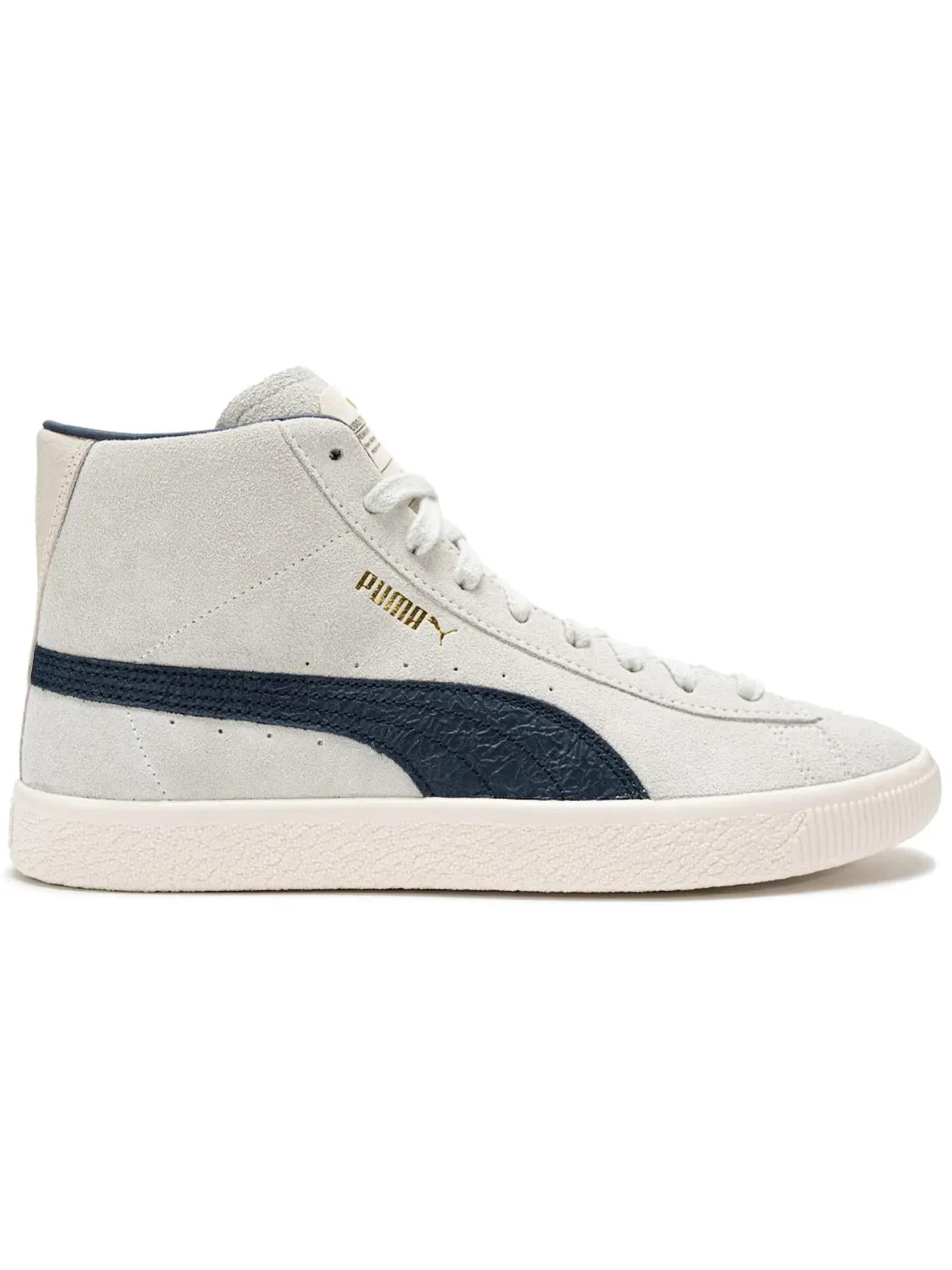 Мужские кроссовки с замшевым верхом Puma Suede Vintage Mid — изображение 1 из 1, белый темно-синий