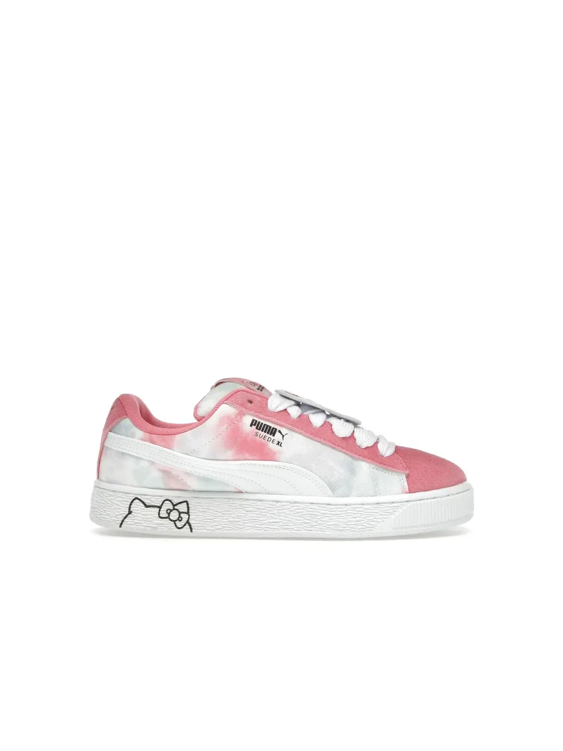 Детские кроссовки для девочек на шнуровке Puma Suede XL Puma — изображение 1 из 4, розовый/синий