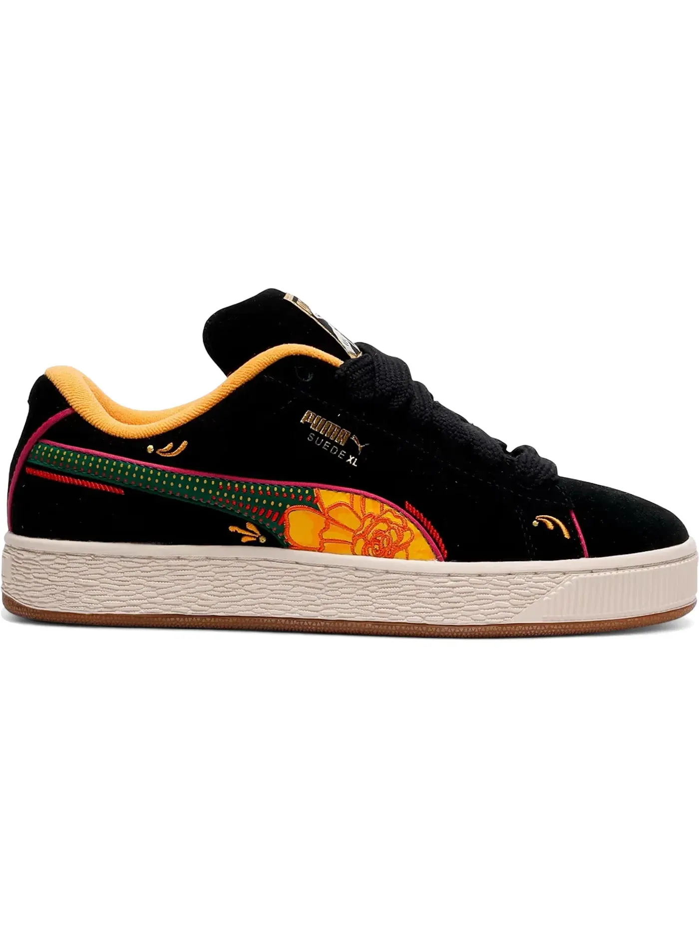 Мужские кроссовки lifestyle Puma Suede XL Puma Puma Black/Yellow Sizzle/Pinktastic/Vine — изображение 1 из 1