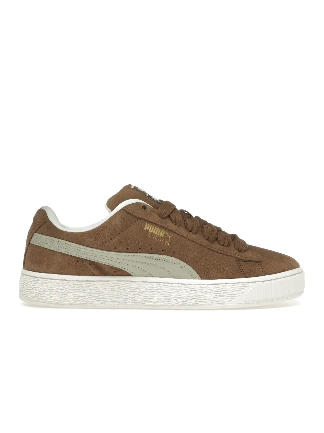 Мужские кроссовки на шнуровке Puma Suede XL Puma — изображение 1 из 4, бежевый белый