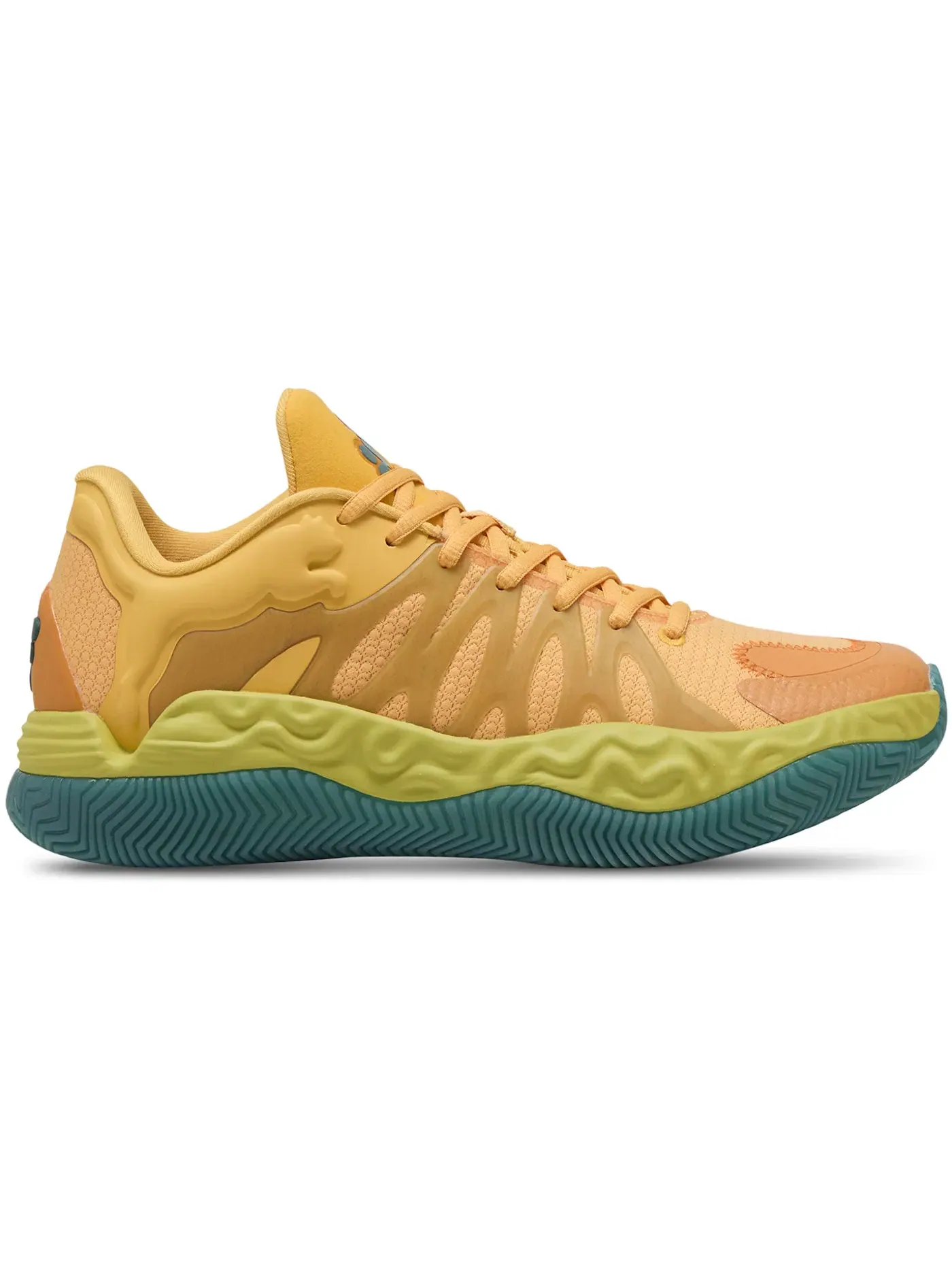Детские кроссовки для мальчиков с дизайном Puma Tyrese Haliburton Hali 1 Puma — изображение 1 из 1, синий/зеленый/желтый