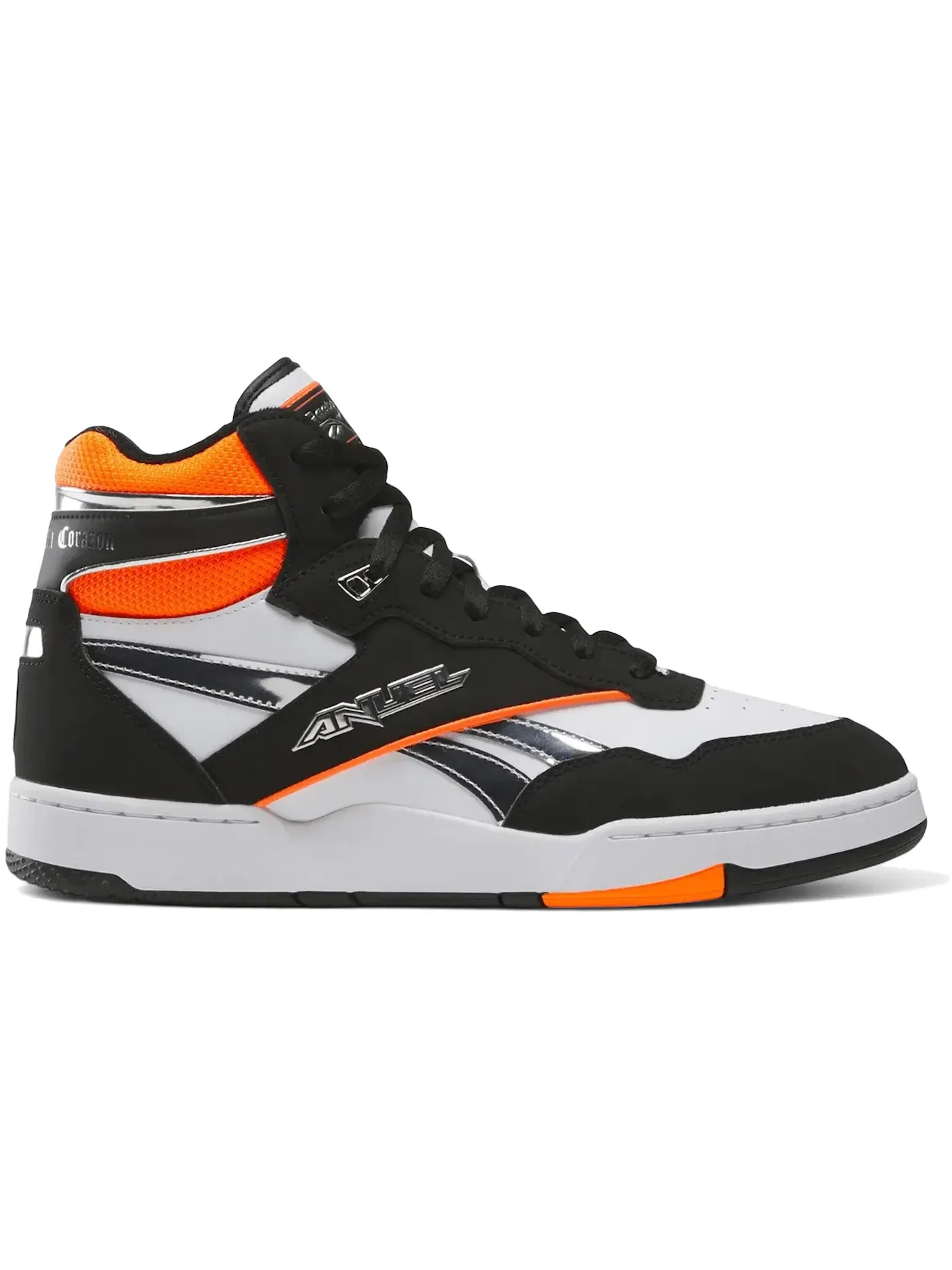 Кроссовки мужские Reebok BB 4000 II Mid Retro Anuel AA, средняя высота — изображение 1 из 1, черный/белый