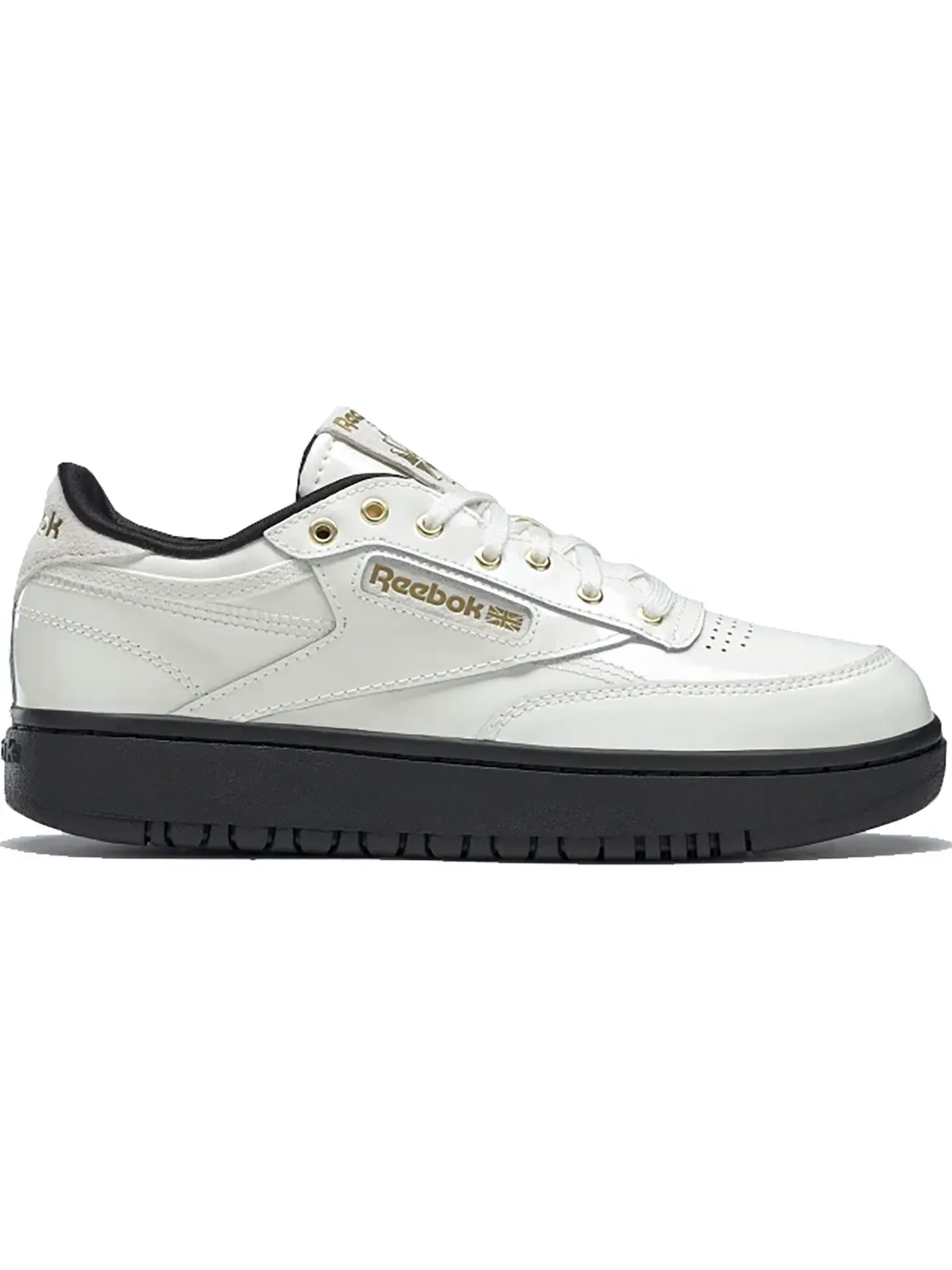 Кроссовки женские Reebok Cardi Club C Double, Lifestyle — изображение 1 из 1, черный-золотистый
