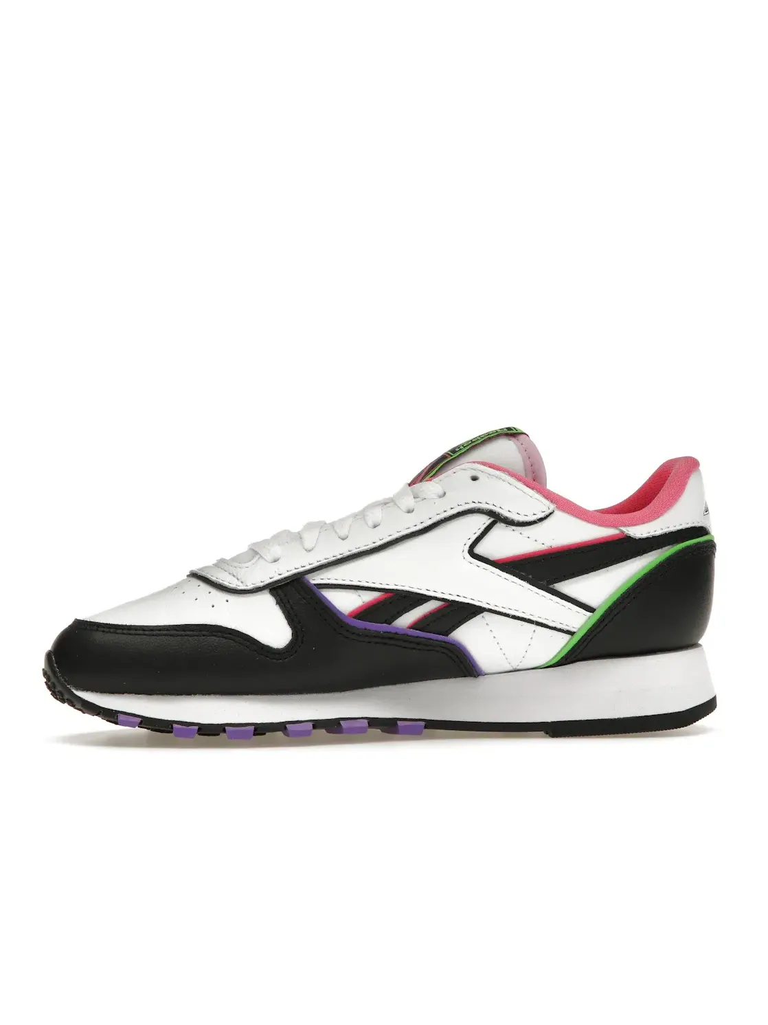 Кроссовки Reebok Classic Leather Lifestyle, кожаные — изображение 3 из 4, черный/белый/розовый