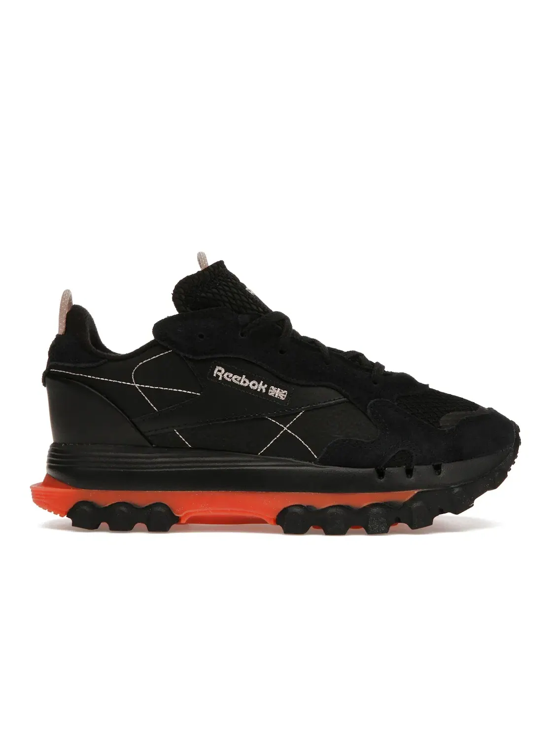Кроссовки женские Reebok Classic Leather Lifestyle — изображение 1 из 4, черный/оранжевый