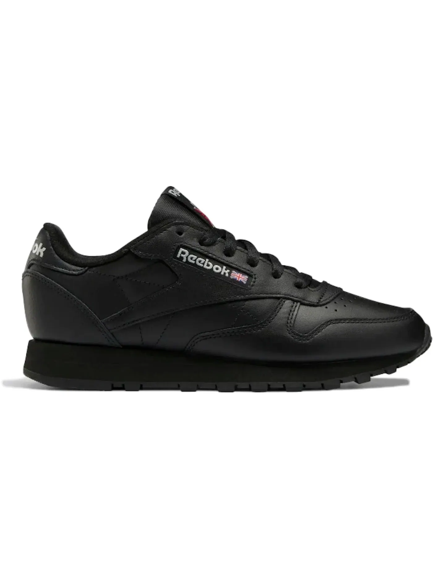 Кроссовки женские Reebok Classic Leather, повседневные — изображение 1 из 1, черный/черный/серый