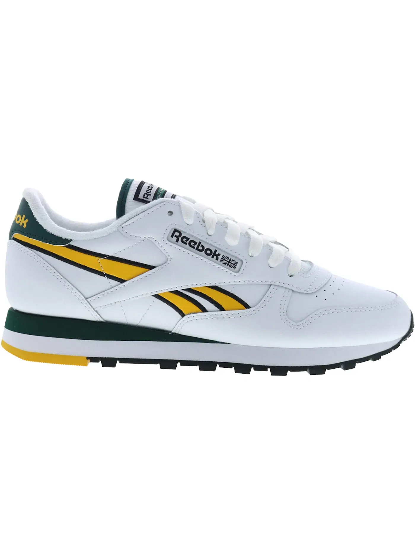 Кроссовки Reebok Classic Leather Lifestyle, кожаные — изображение 1 из 1, белый/золотистый/зеленый