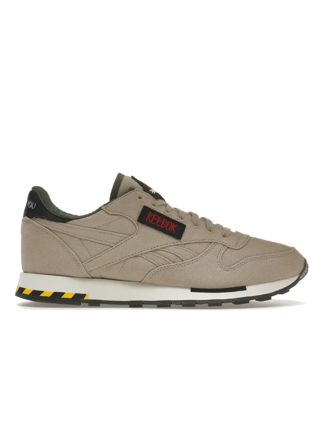 Кроссовки мужские Reebok Classic Leather Ghostbusters, лимитированная серия — изображение 1 из 4, бежевый/черный-желтый