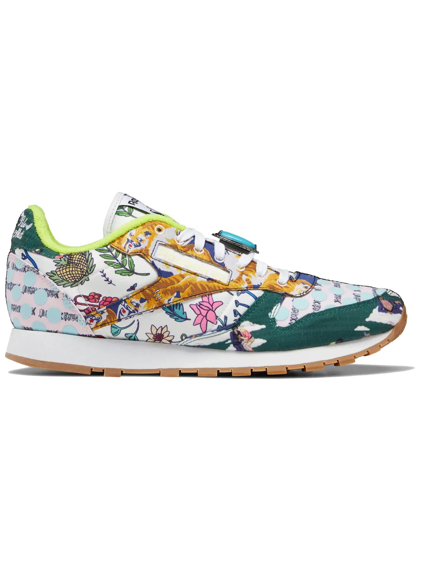 Кроссовки мужские Reebok Classic Leather Jurassic Park, Lifestyle — изображение 1 из 2, черный/белый/желтый