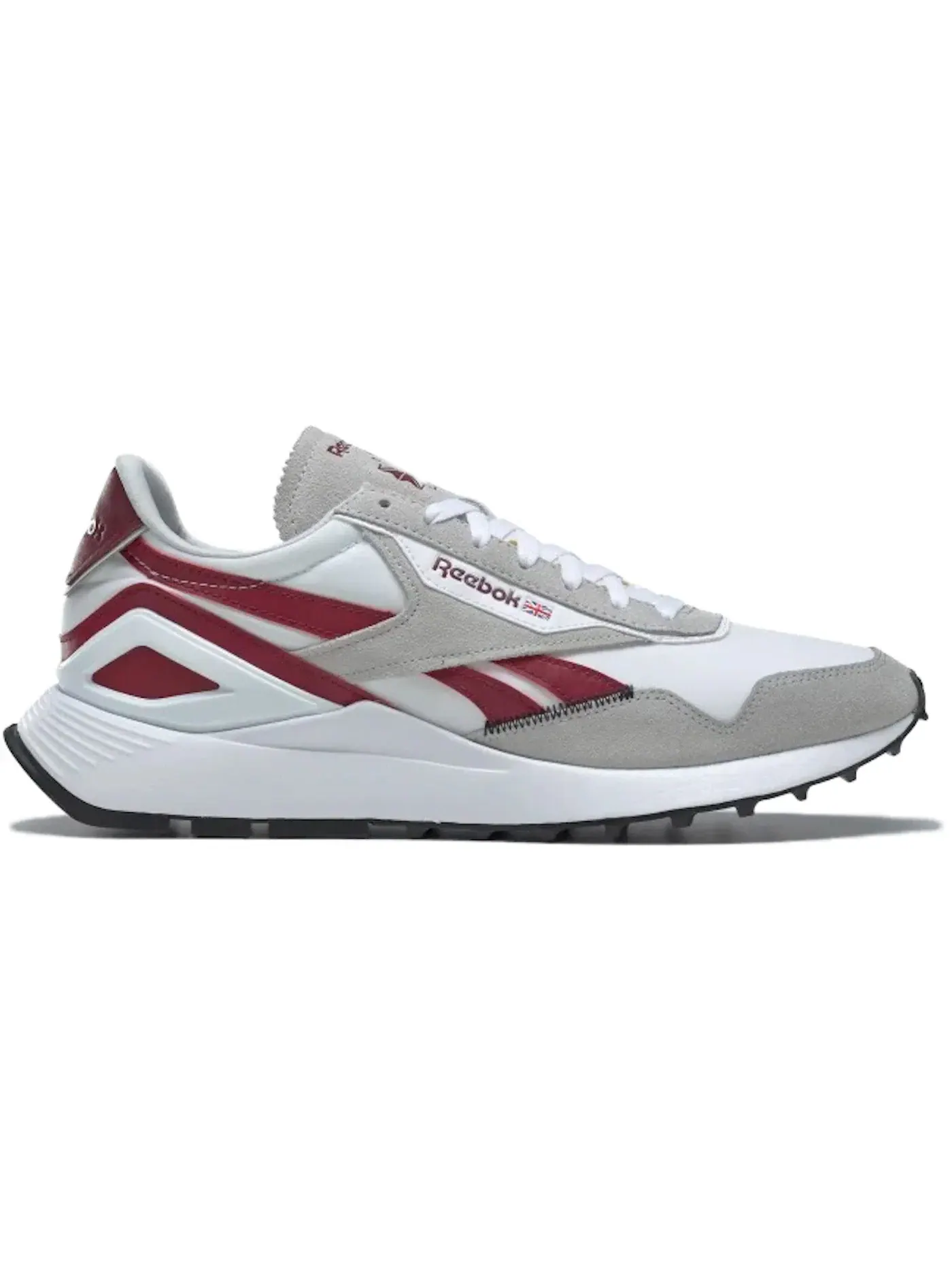 Кроссовки мужские Reebok Classic Leather Legacy AZ, кожа и текстиль — изображение 1 из 1, белый/серый/бордовый