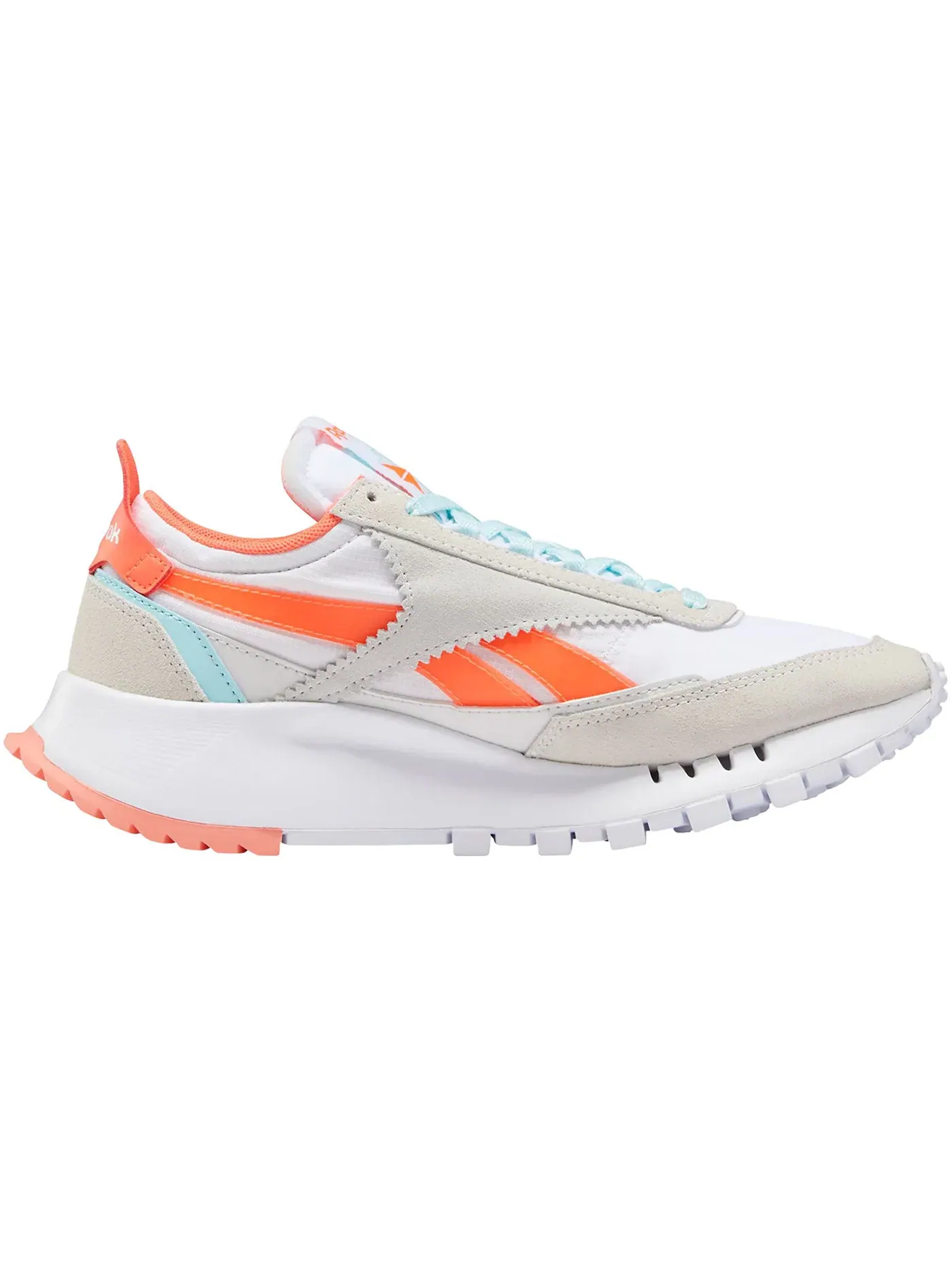 Кроссовки женские Reebok Classic Leather Legacy, кожаные, текстильные — изображение 1 из 1, белый/оранжевый