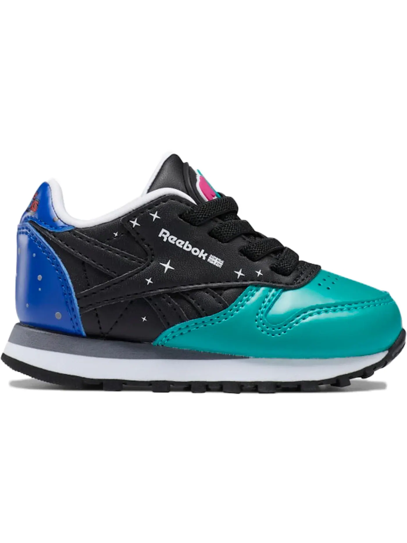 Кроссовки детские Reebok Classic Leather Lifestyle Emerald Haze/Core Black/Cobalt — изображение 1 из 1, черный