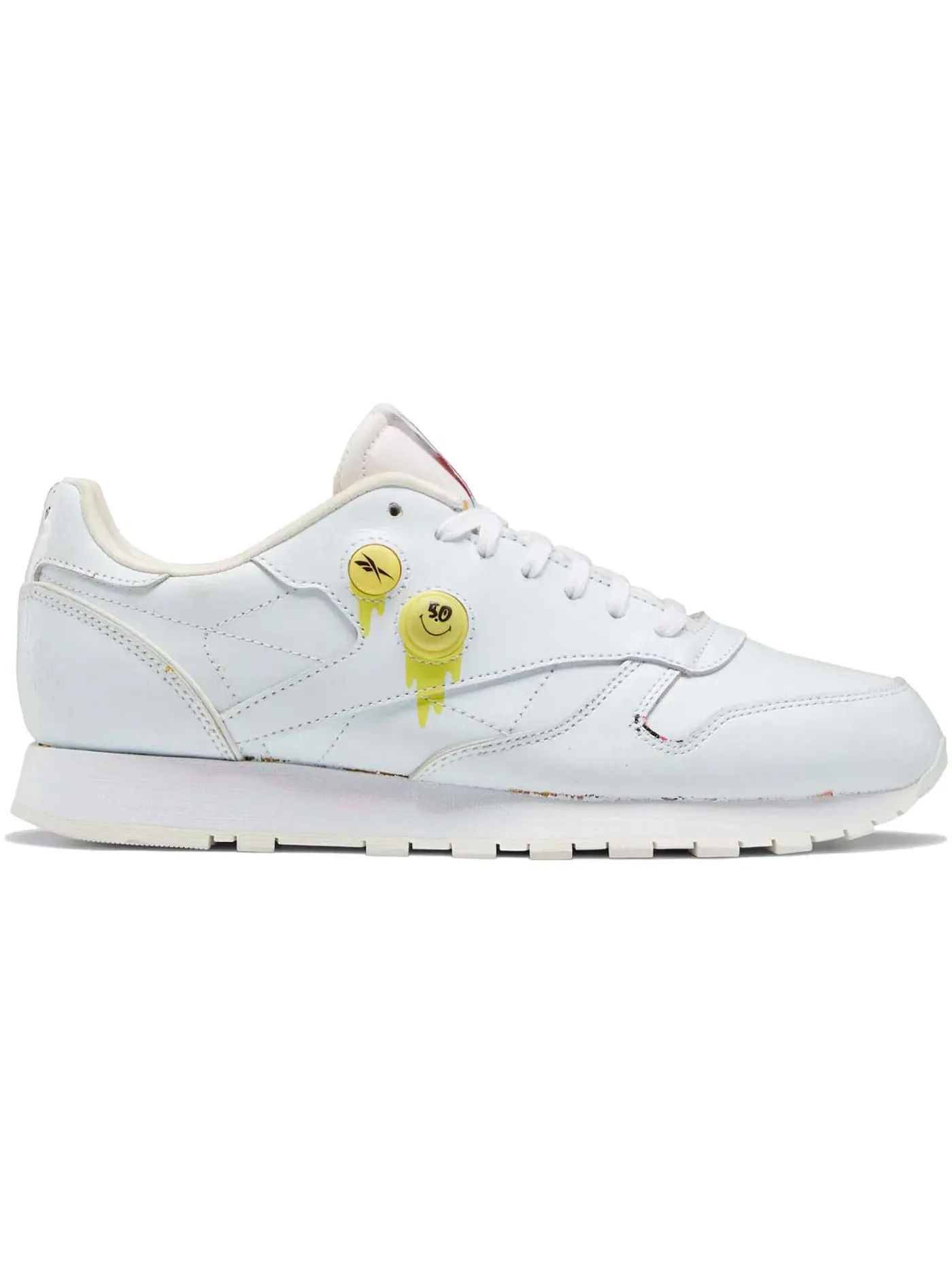 Кроссовки Reebok Classic Leather Lifestyle, кожаные, унисекс — изображение 1 из 1, белый/белый