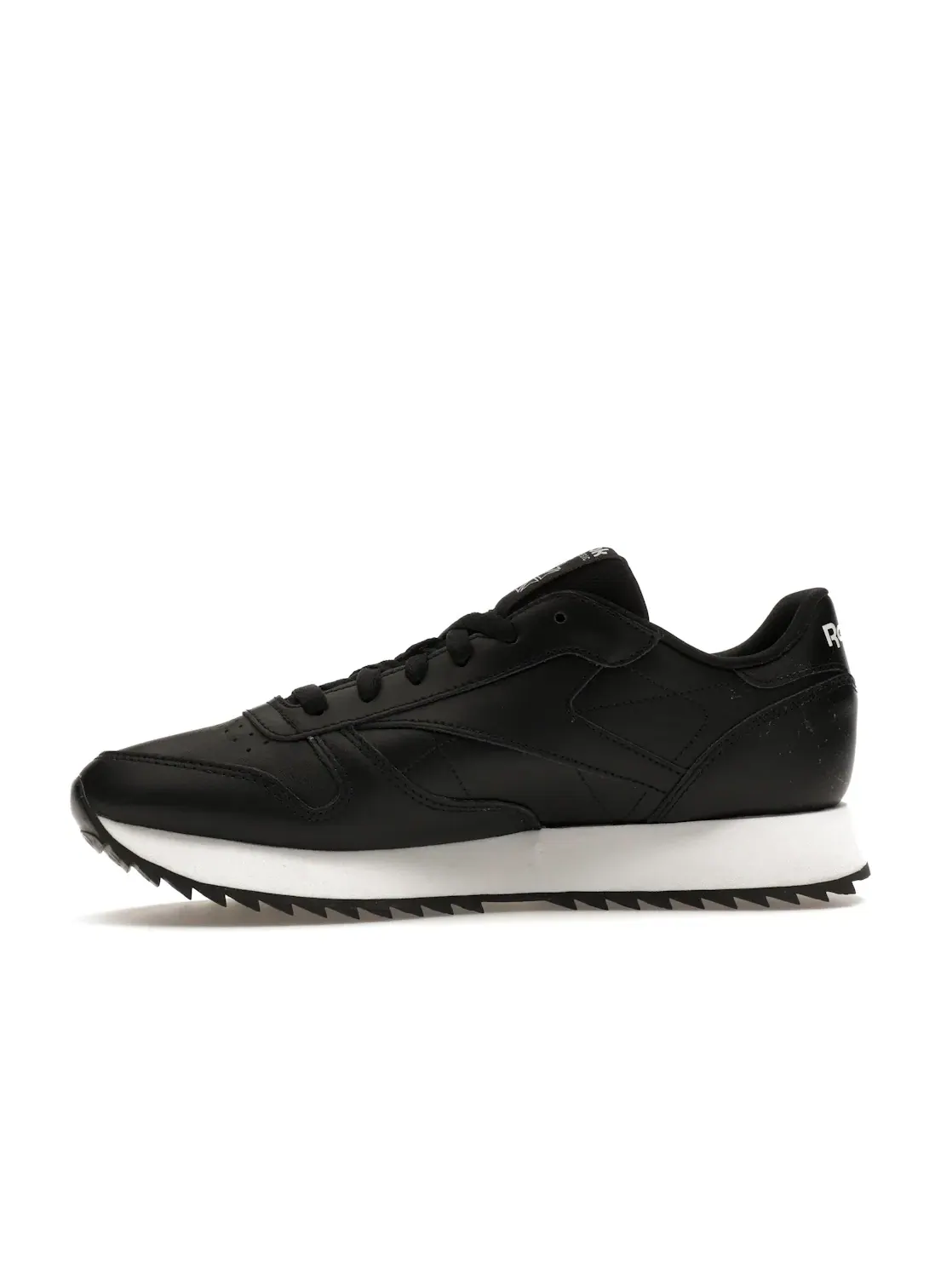 Кроссовки женские Reebok Classic Leather Ripple Lifestyle Черные с Белым — изображение 3 из 4, черный/черный/белый