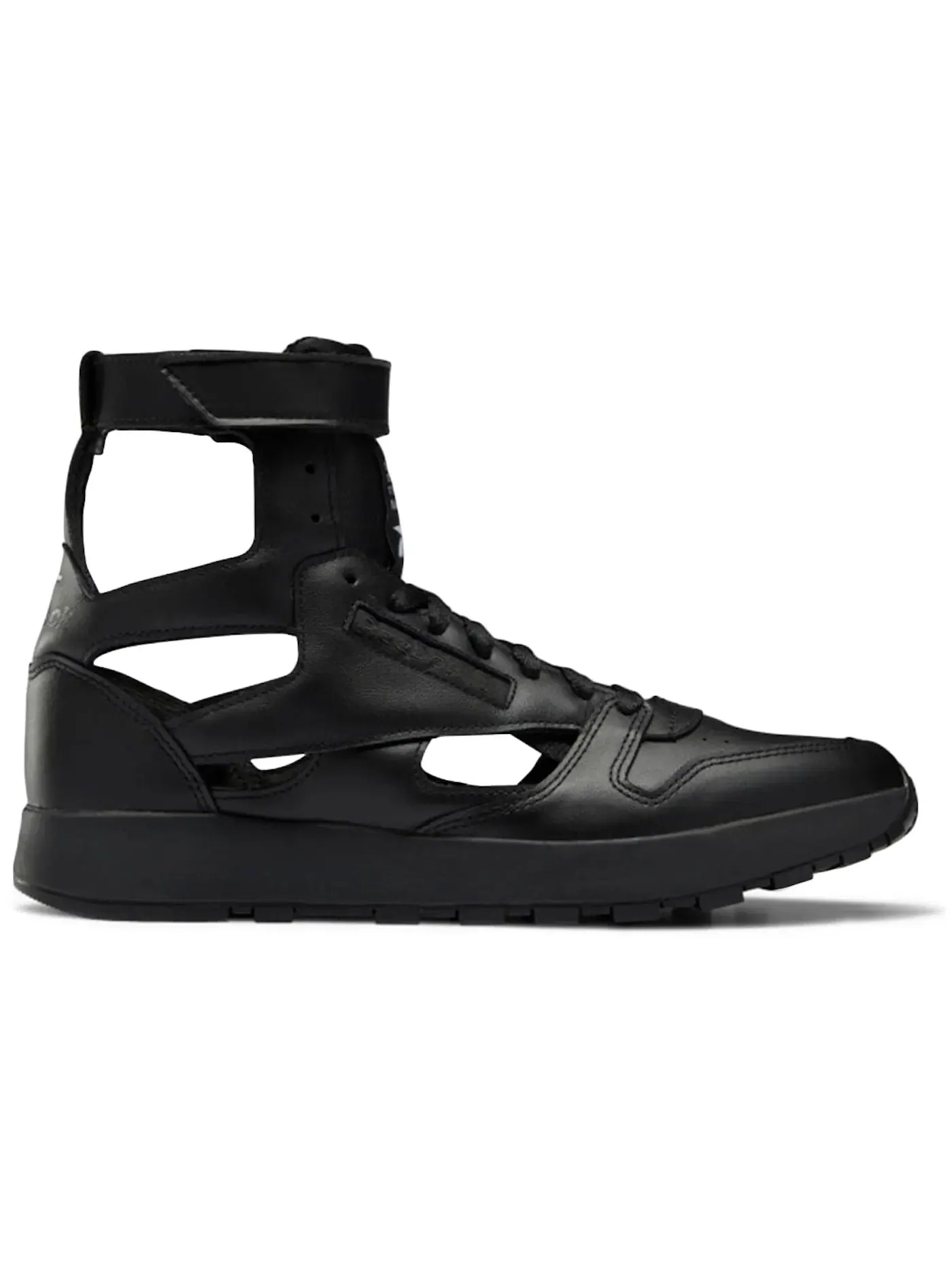 Кроссовки мужские Reebok Classic Leather Tabi High, кожаные, высокие — изображение 1 из 1, черный/белый-черный