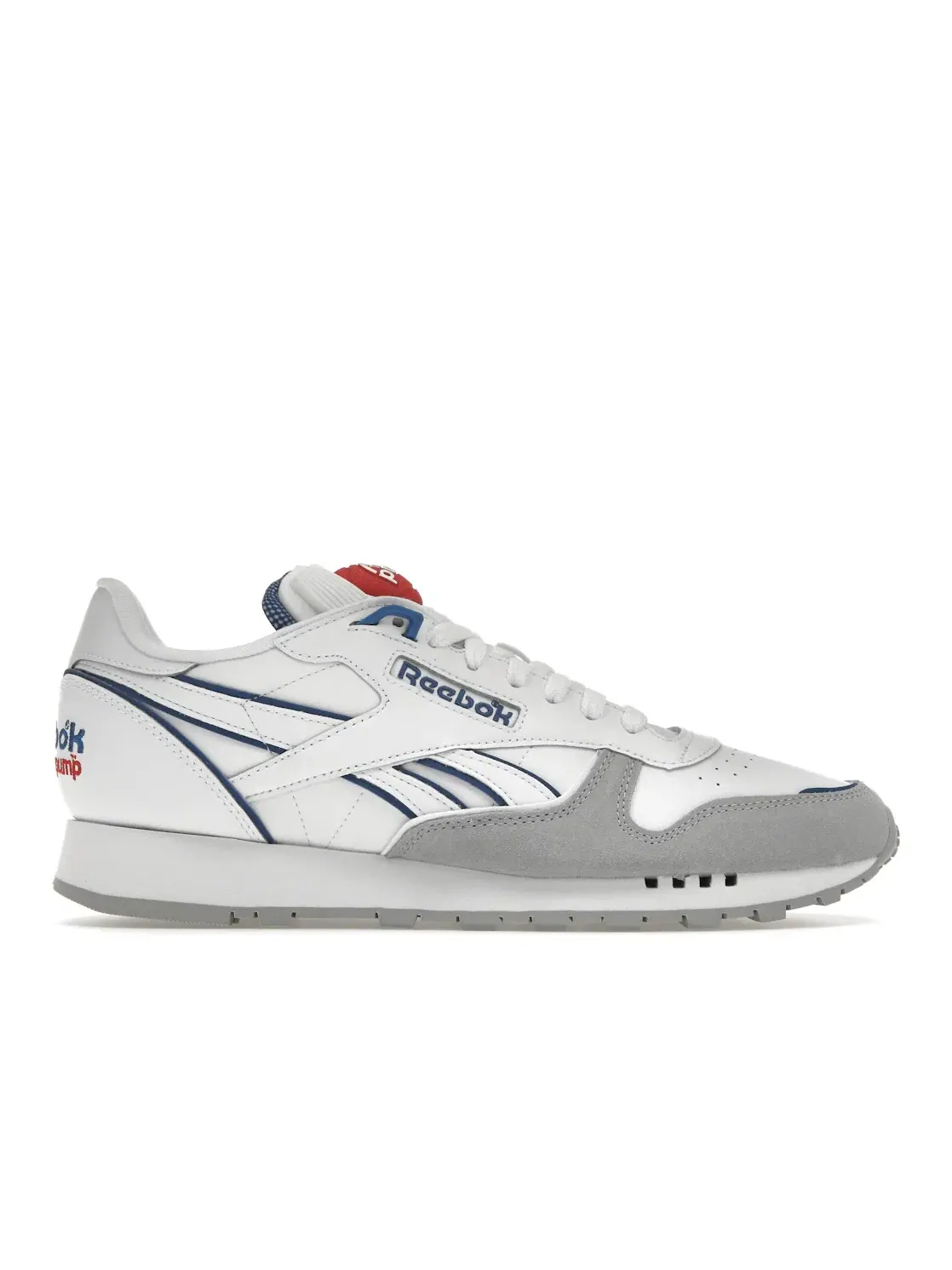 Кроссовки мужские Reebok Classic Leather, кожаные — изображение 1 из 4, белый/синий/красный
