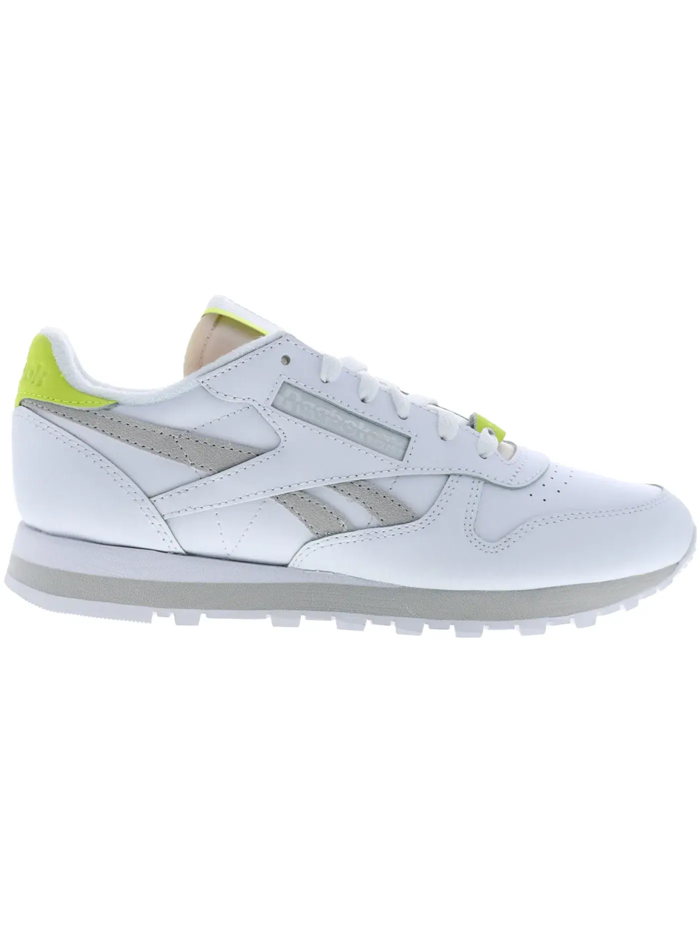 Кроссовки женские Reebok Classic Leather, Lifestyle — изображение 1 из 1, белый/серый/желтый