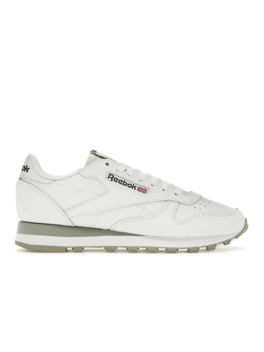 Кроссовки Reebok Classic Leather, кожаные с замшевыми элементами — изображение 1 из 4, белый/серый/серый
