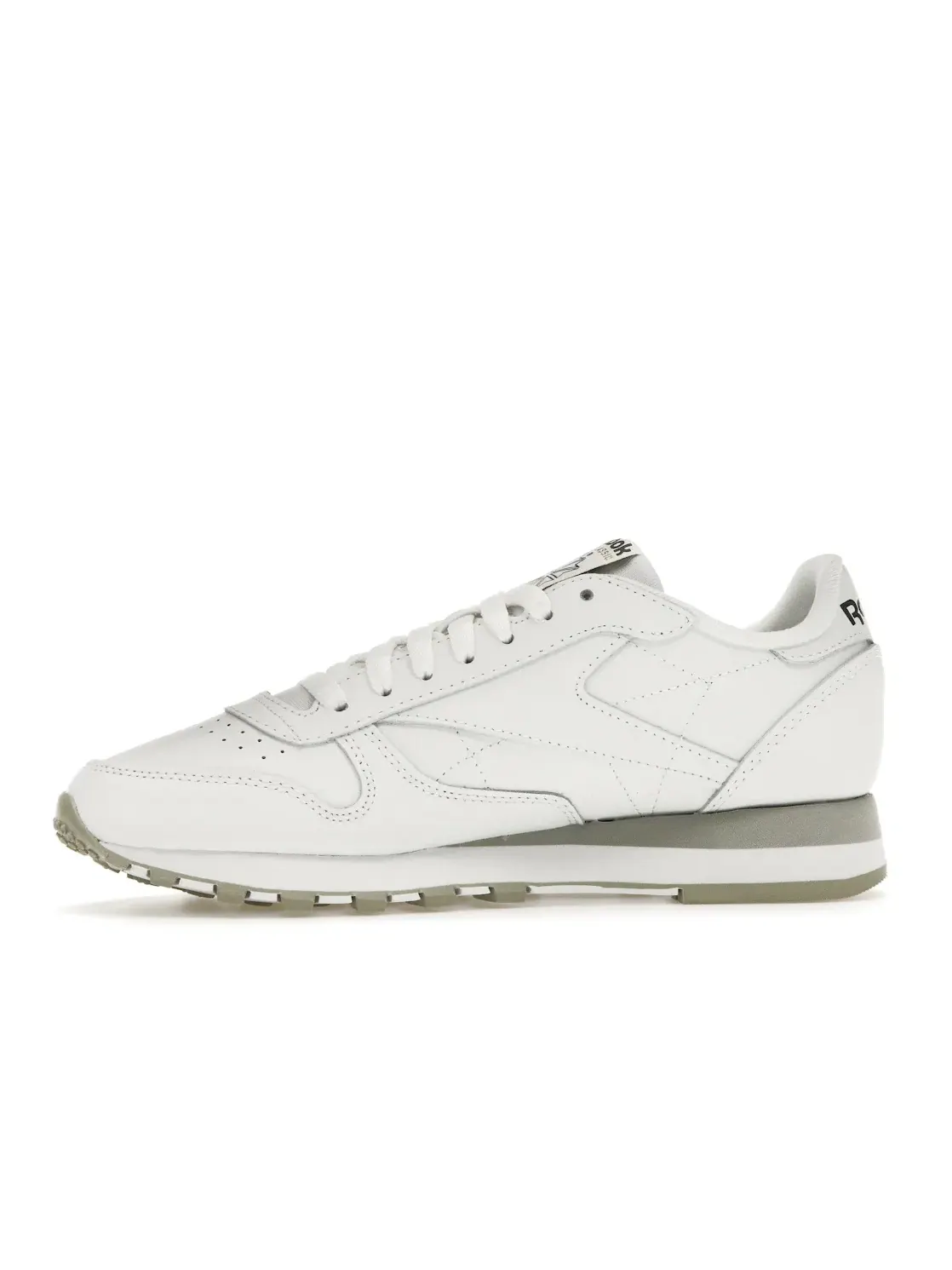 Кроссовки Reebok Classic Leather, кожаные с замшевыми элементами — изображение 3 из 4, белый/серый/серый