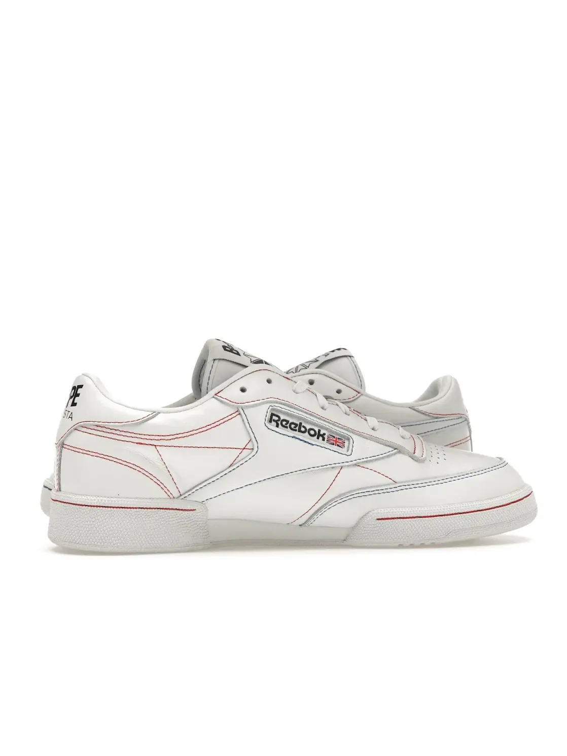 Кроссовки мужские Reebok Club C 85, с контрастной строчкой — изображение 3 из 4, белый/белый