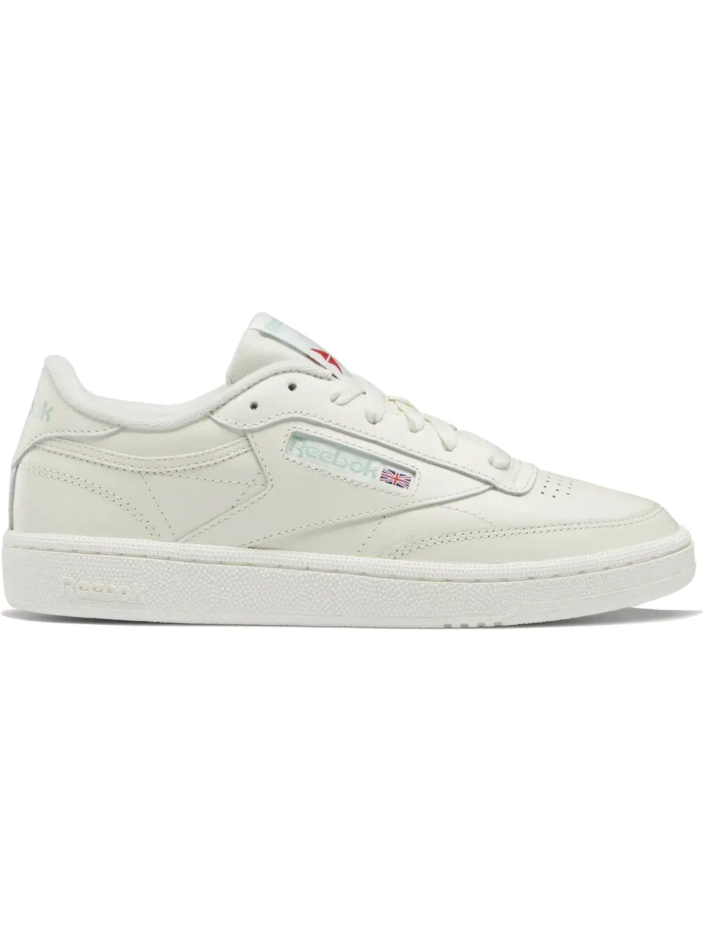 Кроссовки мужские Reebok Club C 85 Lifestyle, кожаные, Chalk/Chalk/Hint Mint — изображение 1 из 1