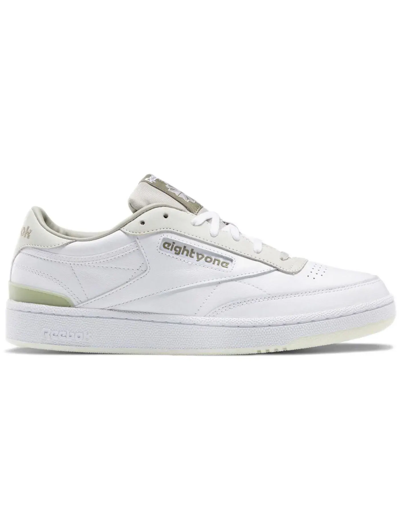 Кроссовки мужские Reebok Club C 85, кожаные — изображение 1 из 1, белый песочный хаки