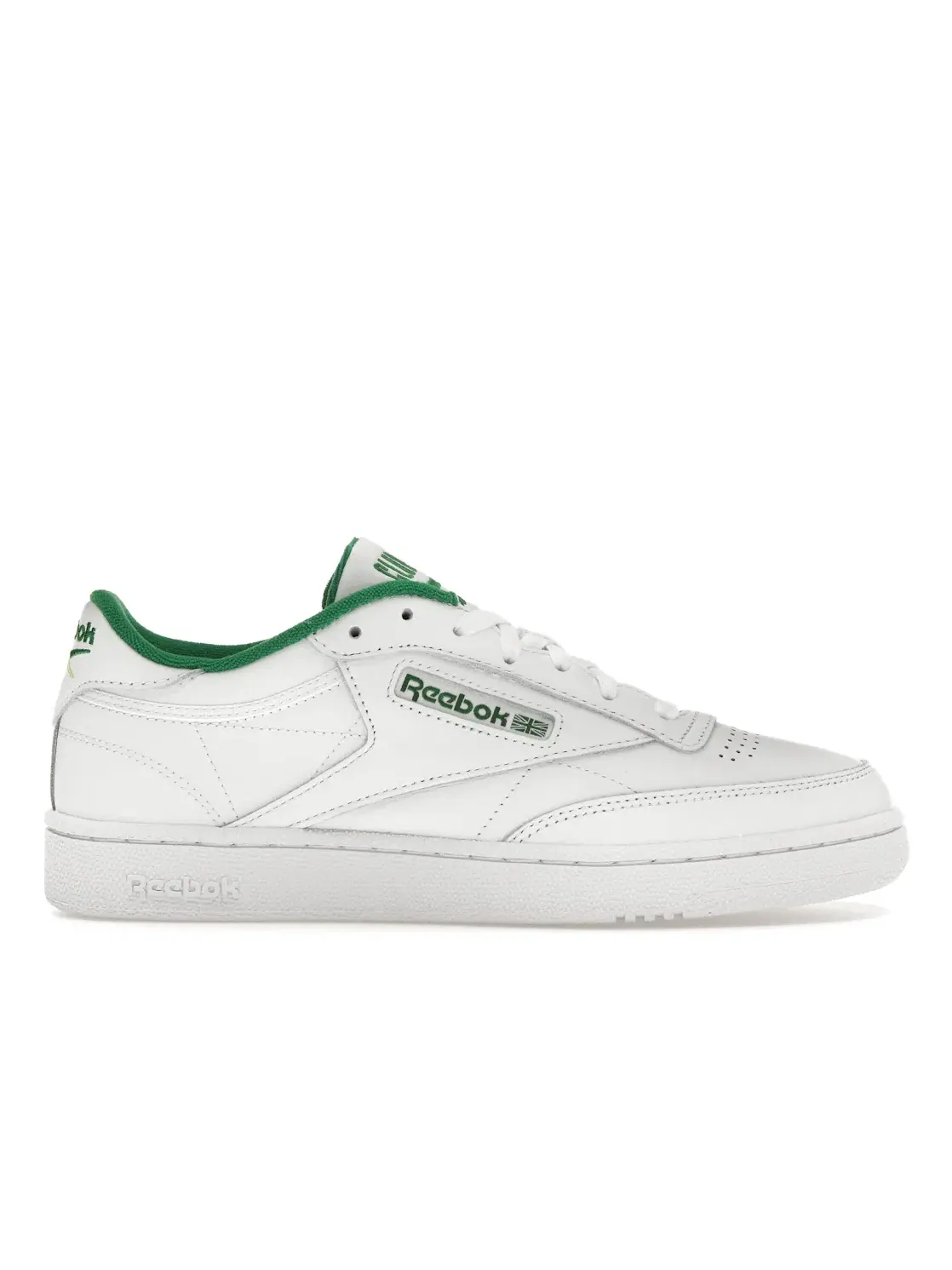 Мужские кроссовки с низким верхом Reebok Club C 85 — изображение 1 из 4, белый/зеленый/желтый