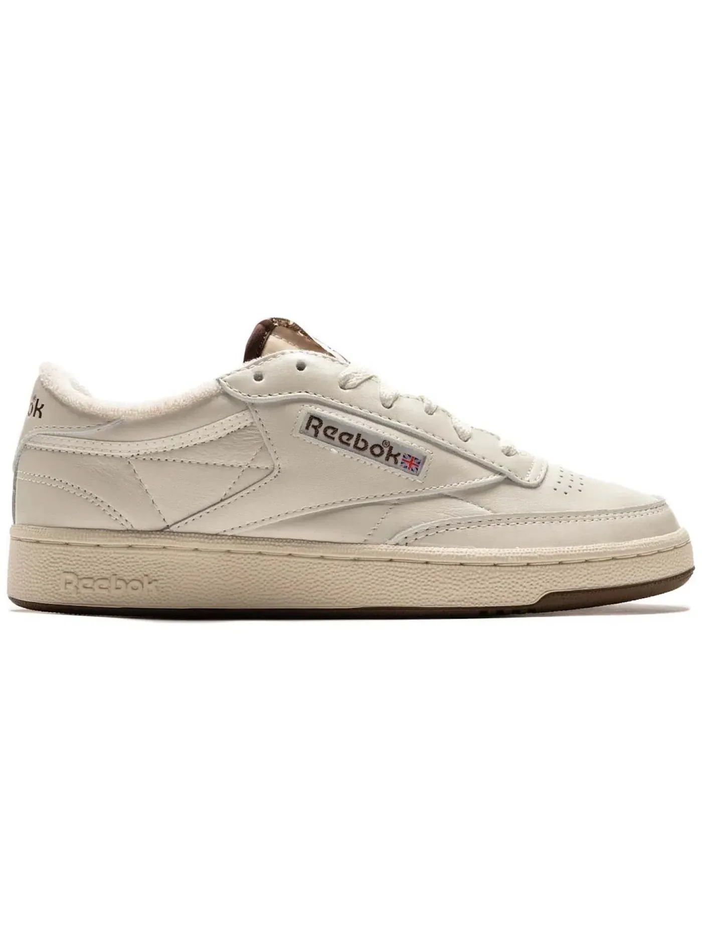 Кроссовки мужские Reebok Club C 85 Vintage, кожаные, замшевые — изображение 1 из 1, белый/коричневый