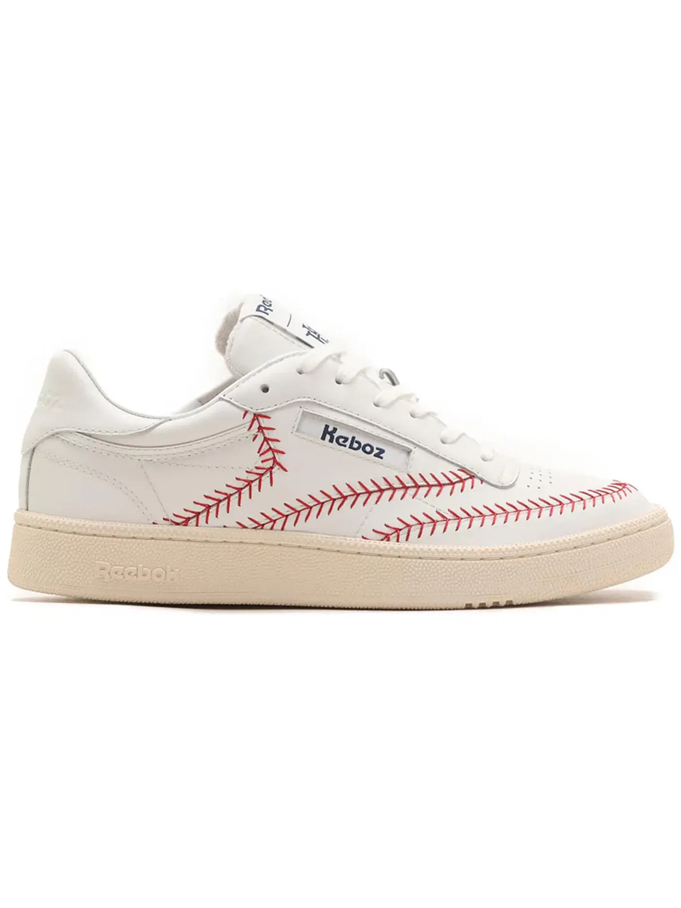 Кроссовки мужские Reebok Club C 85 Vintage Keboz atmos Baseball, кожаные — изображение 1 из 2, белый/красный
