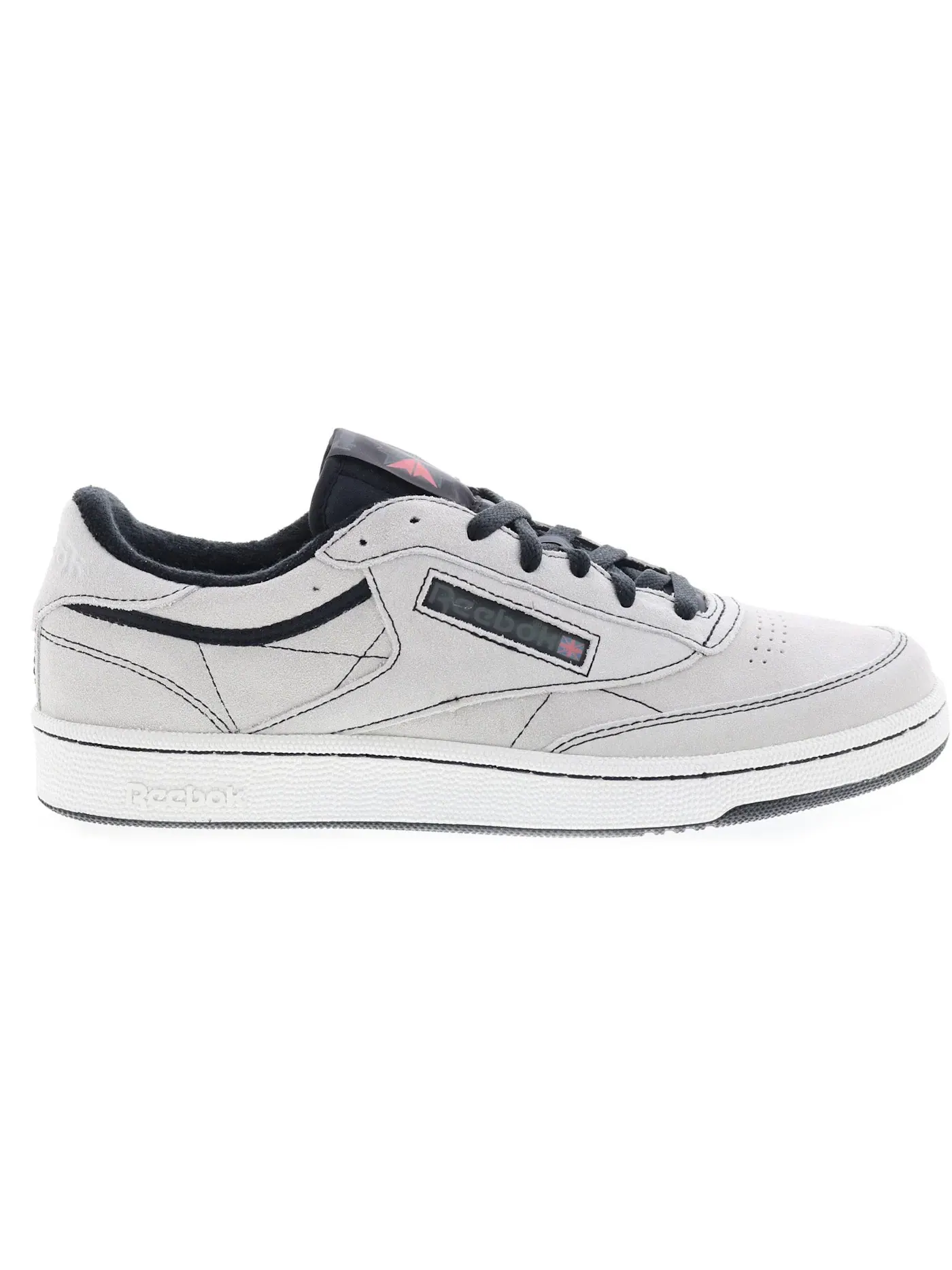 Кроссовки мужские Reebok Club C 85 Vintage, кожаные, демисезонные — изображение 1 из 1, серый/черный/серый