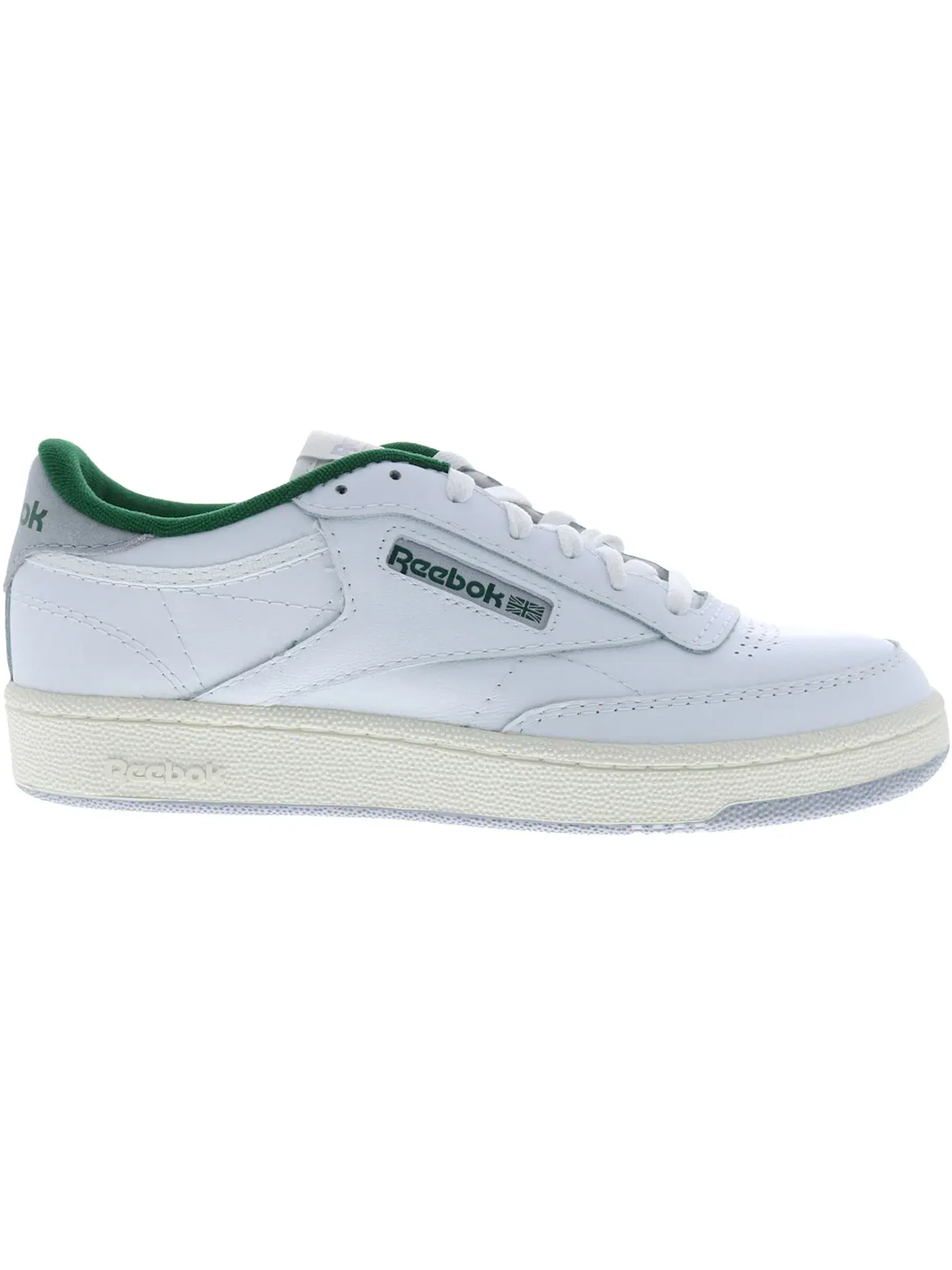 Кроссовки мужские Reebok Club C 85 Lifestyle, кожаные — изображение 1 из 1, белый//темный зеленый