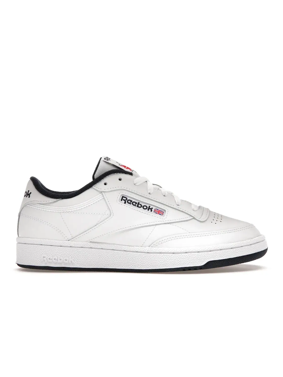 Кроссовки мужские Reebok Club C 85, кожаные — изображение 1 из 4, белый/темно-синий